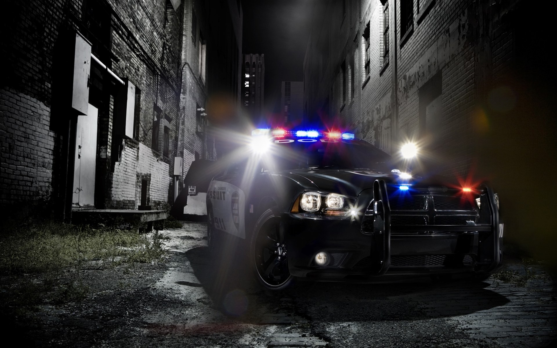 General 1920x1200 police cars police Dodge Charger Dodge car vehicle city selective coloring muscle cars American cars Stellantis