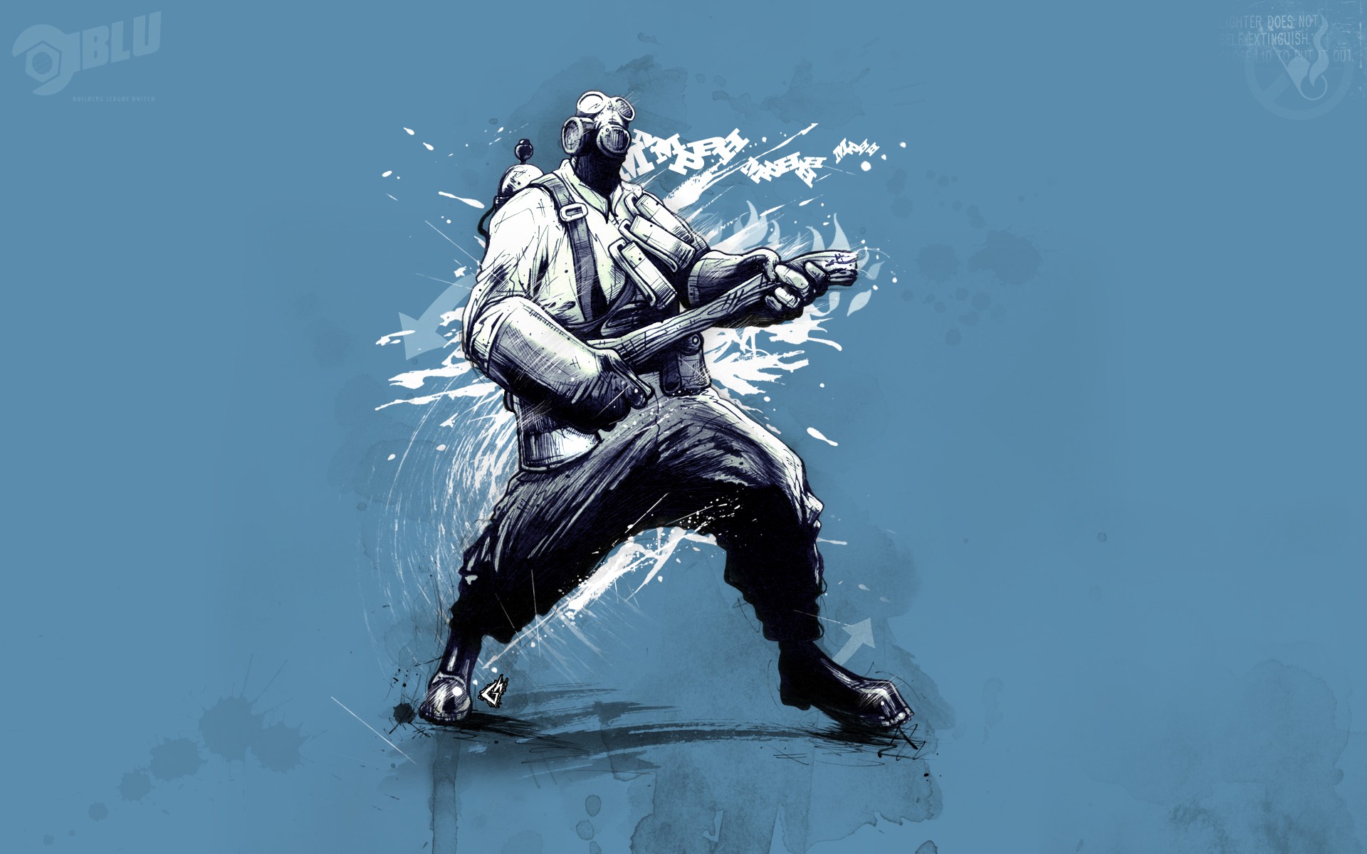 General 1920x1200 Team Fortress 2 video games blue background video game art blue PC gaming