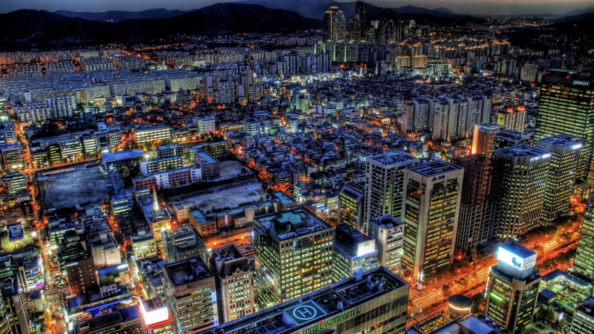 General 1920x1080 cityscape city HDR building lights Seoul South Korea clouds Asia