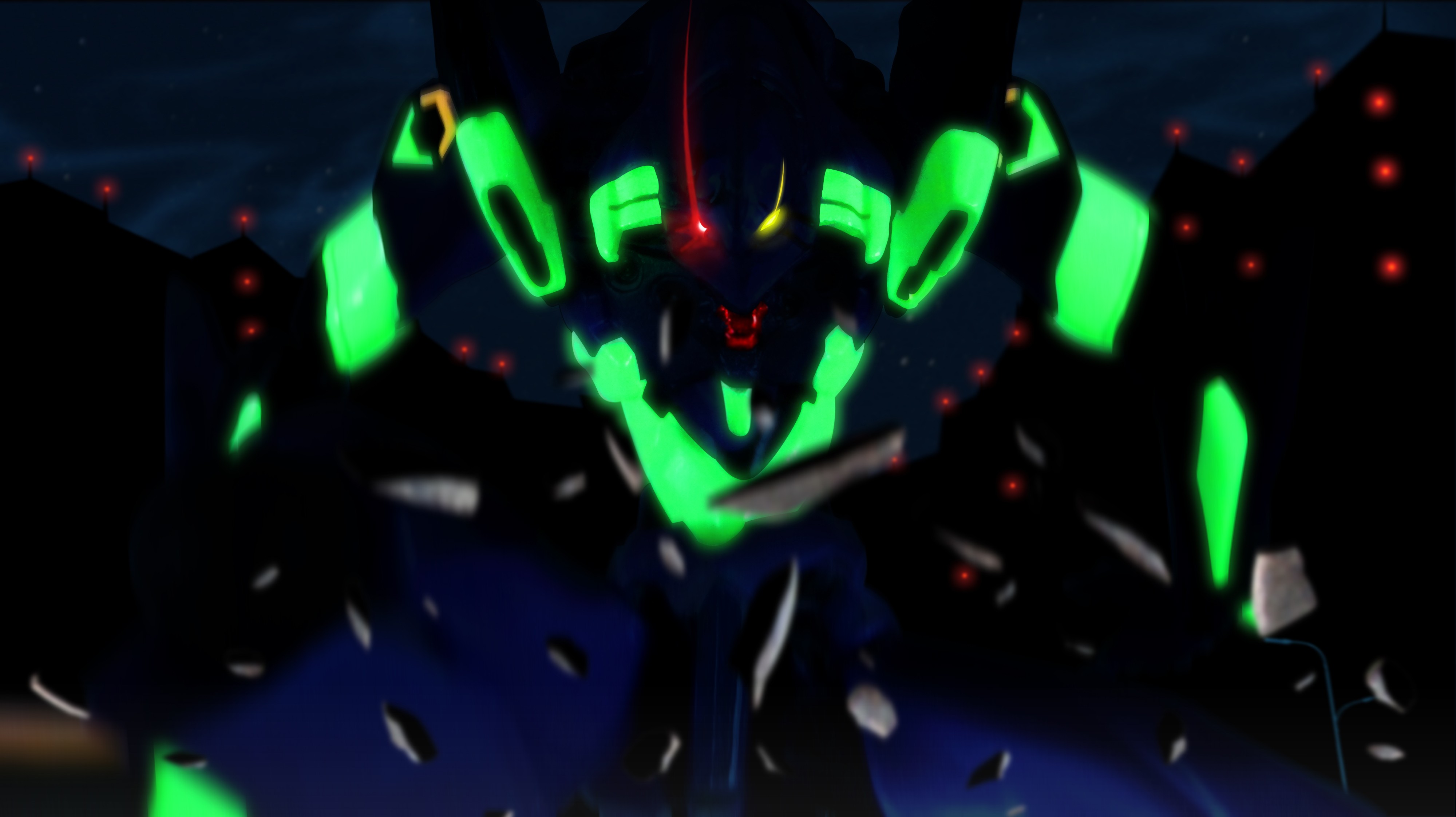 Anime 4000x2244 Neon Genesis Evangelion neon anime dark