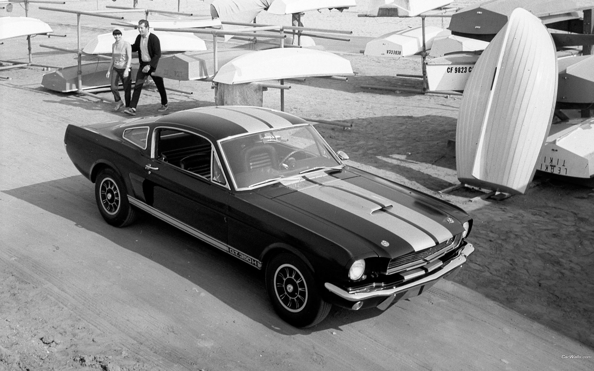 General 1920x1200 car monochrome vehicle Ford Ford Mustang Shelby Ford Mustang racing stripes American cars
