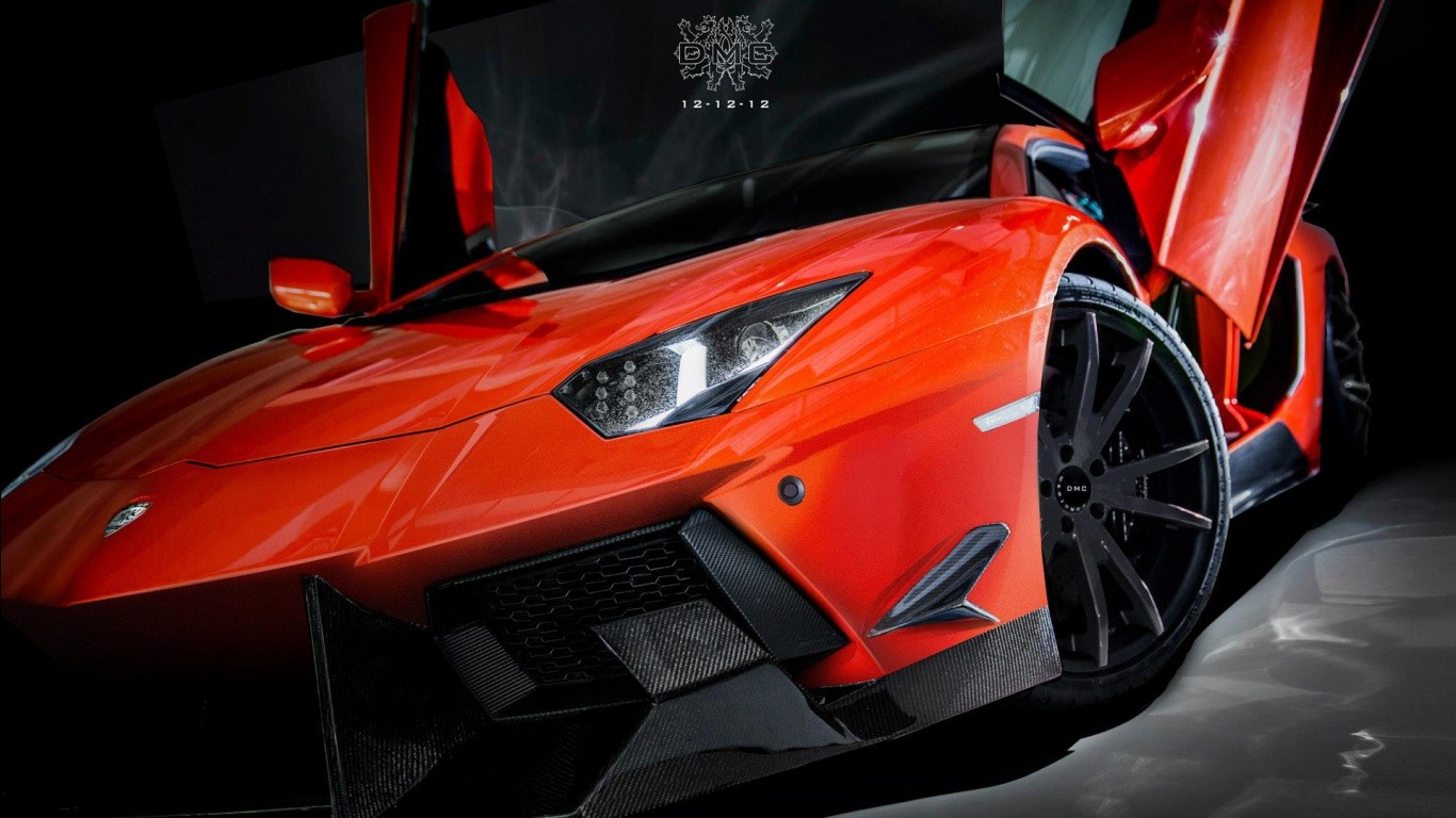 General 1366x768 car red cars vehicle supercars 2012 (Year) scissor doors Lamborghini Lamborghini Aventador italian cars Volkswagen Group