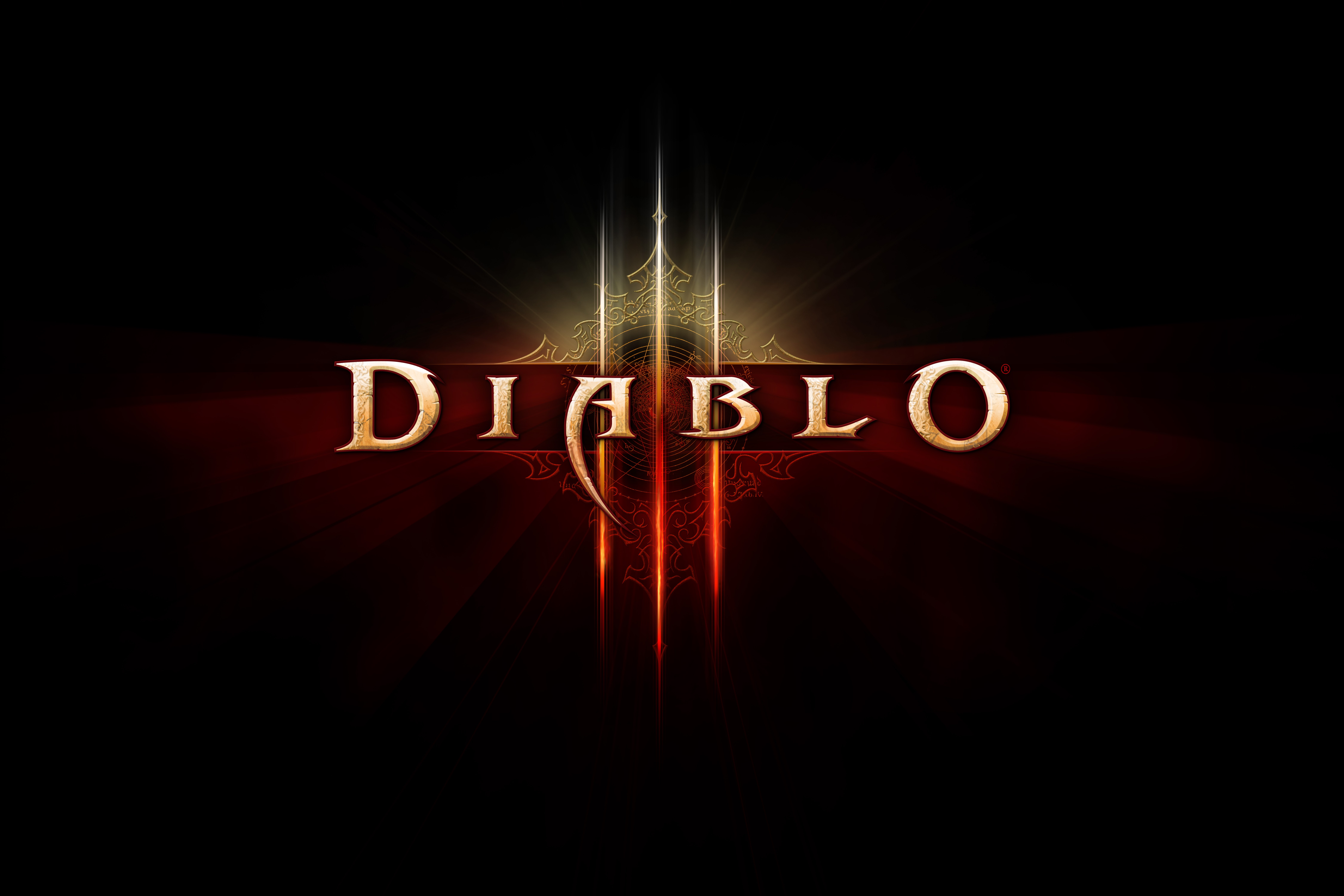 General 9000x6000 Diablo III PC gaming Diablo video games logo black background simple background