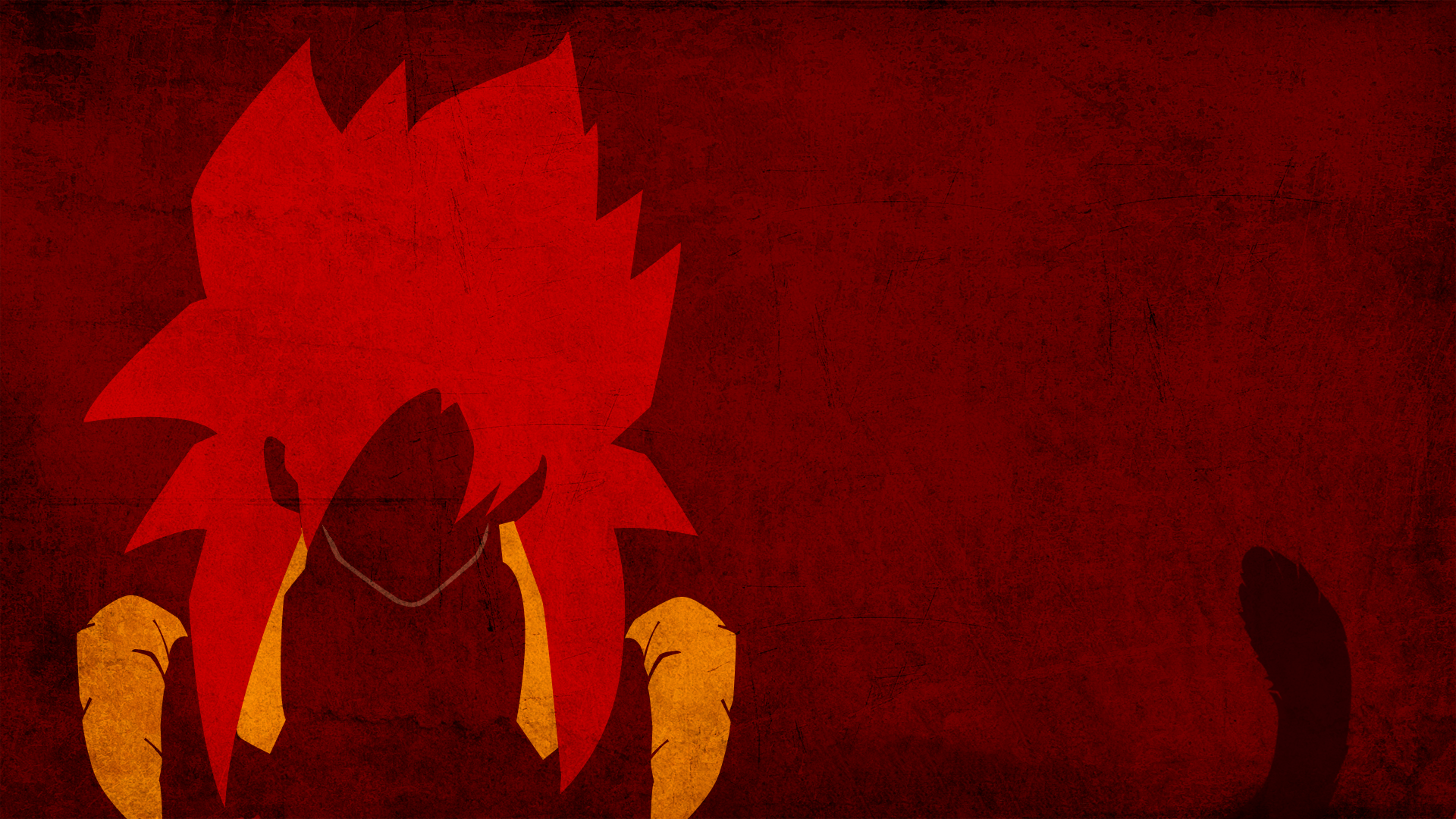 Anime 1920x1080 minimalism Dragon Ball Gogeta anime red background redhead simple background