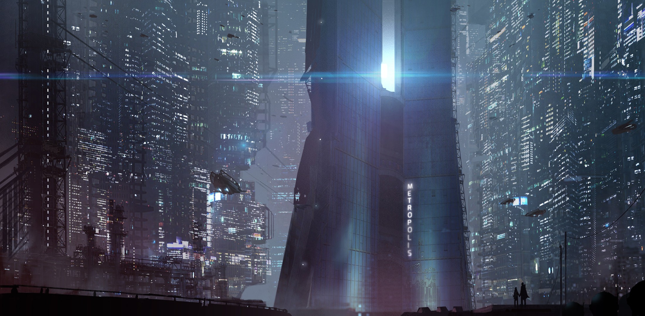 General 2200x1080 science fiction city futuristic city cityscape futuristic digital art