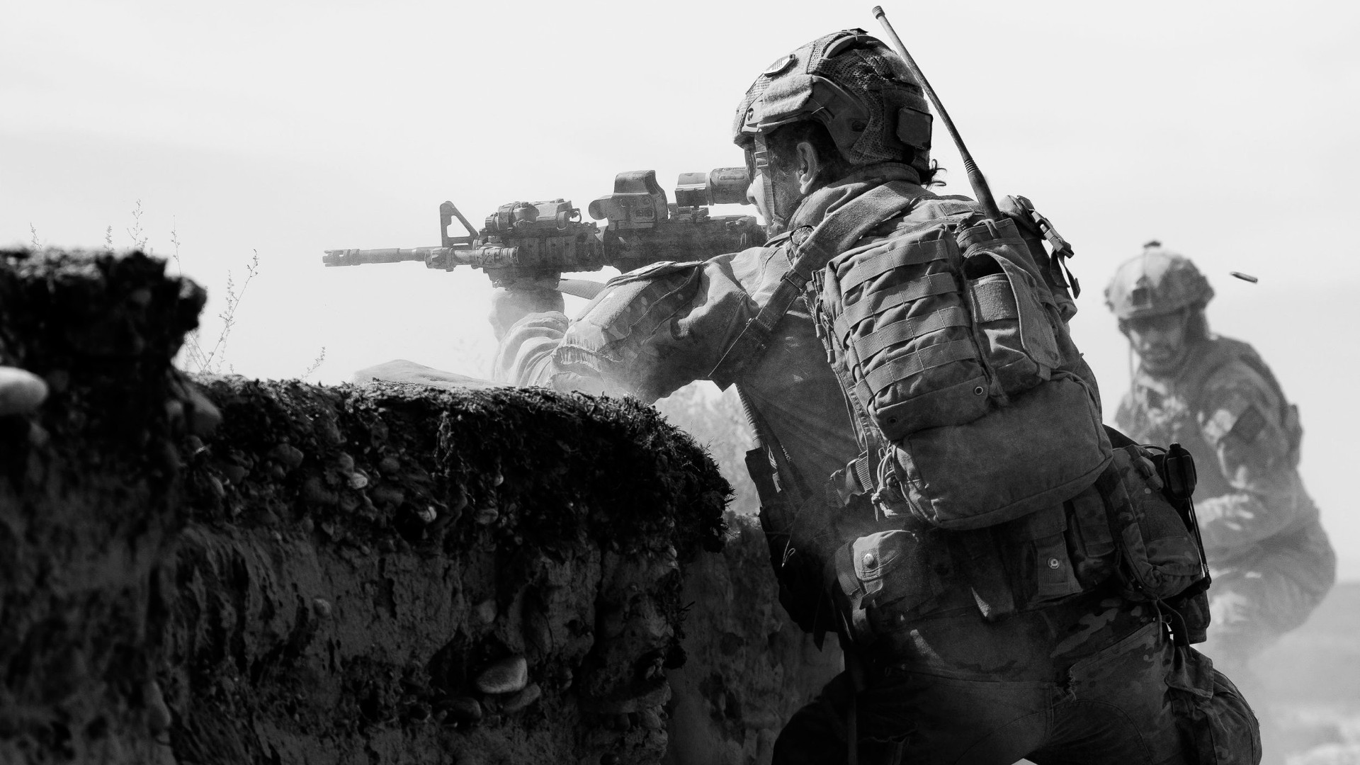 General 1920x1080 military soldier Australian Army special forces gun rifles AR-15 weapon monochrome American firearms