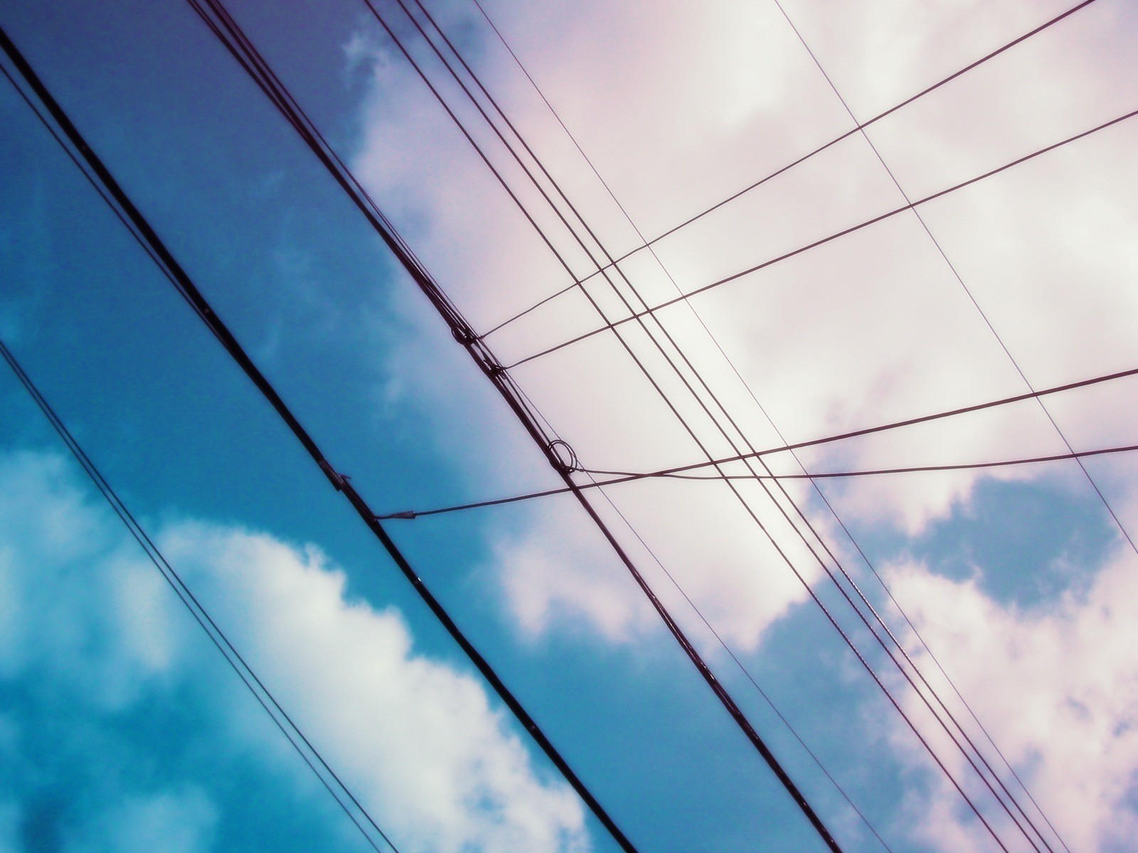 General 1600x1200 power lines sky clouds anime