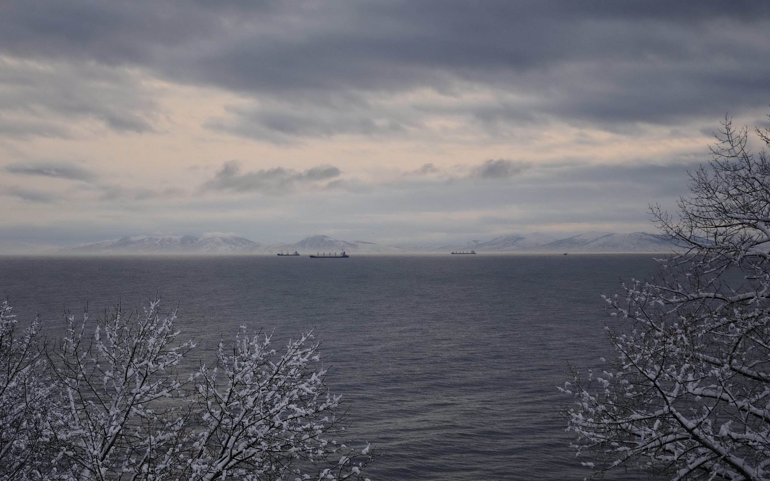 General 2560x1600 photography winter landscape water sea nature bay ship