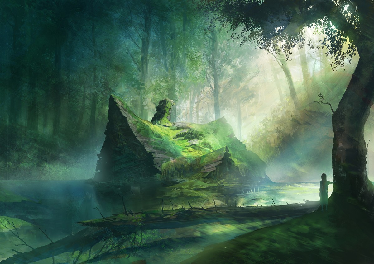 General 1200x848 fantasy art ruins forest artwork sun rays abandoned nature trees