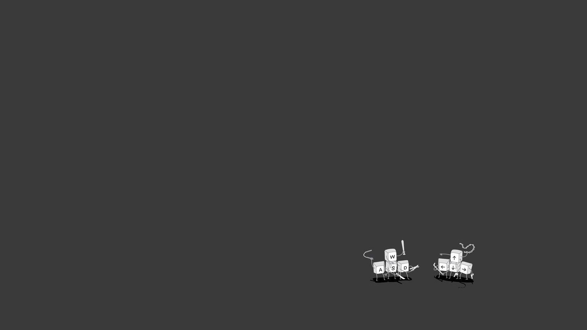 General 1920x1080 drawing humor simple background minimalism gray background dark gray gray keyboards riots computer artwork