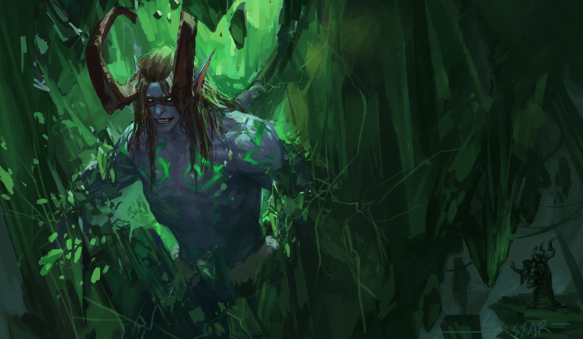 General 1920x1117 World of Warcraft World of Warcraft: Legion Illidan fantasy art video game art