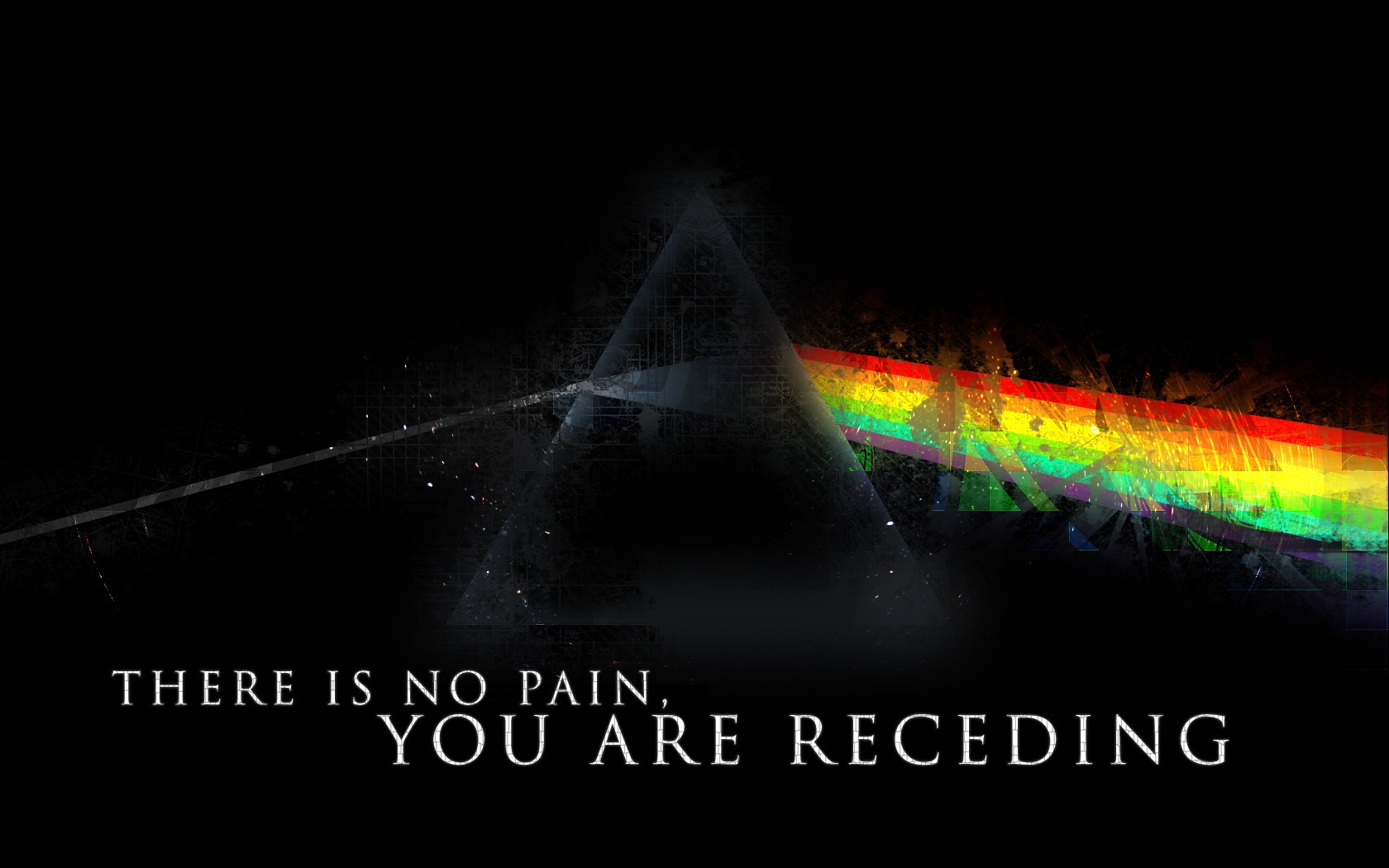 General 1680x1050 quote Pink Floyd triangle music digital art The Dark Side of the Moon