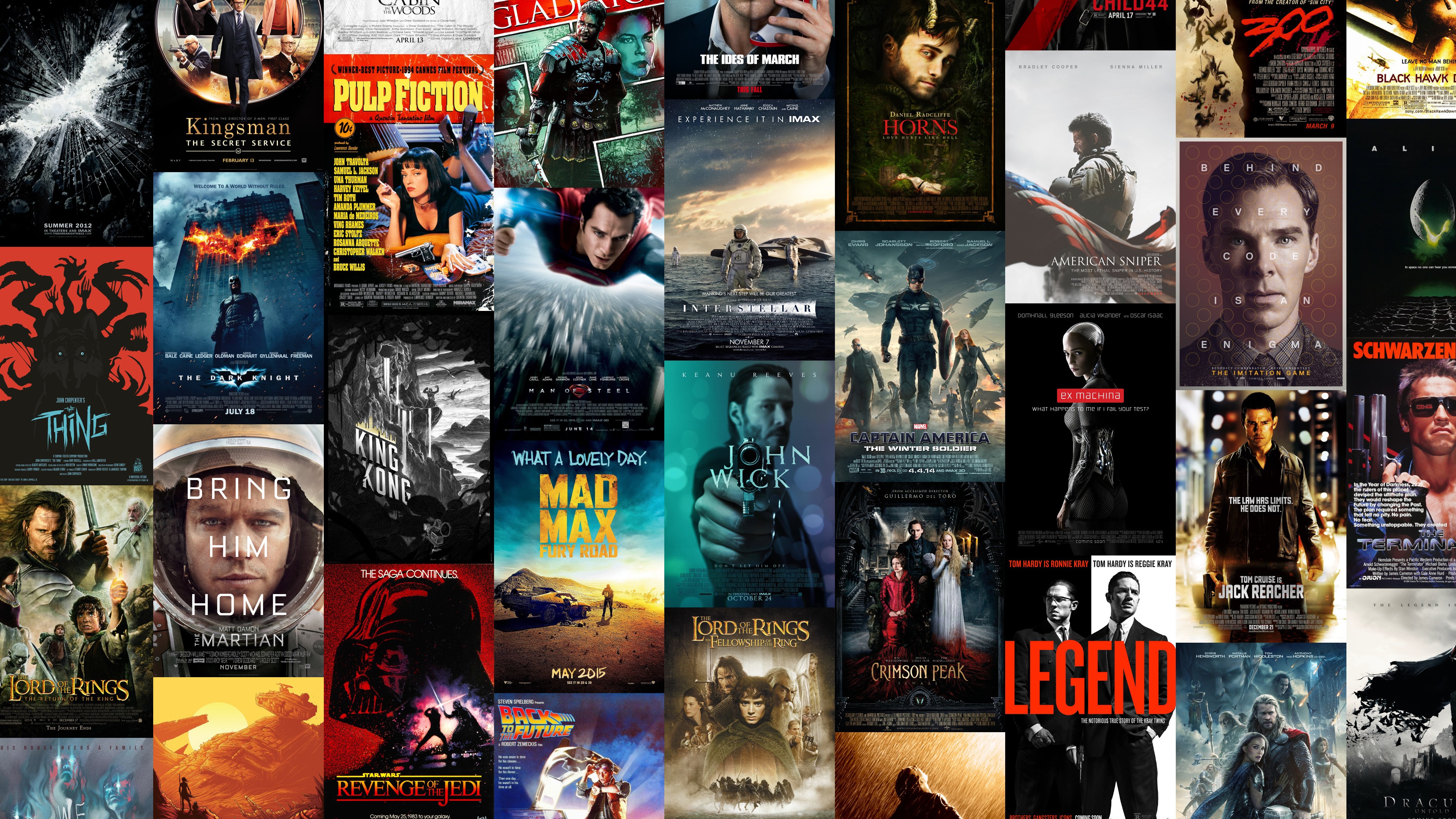 General 3840x2160 movie poster collage movies