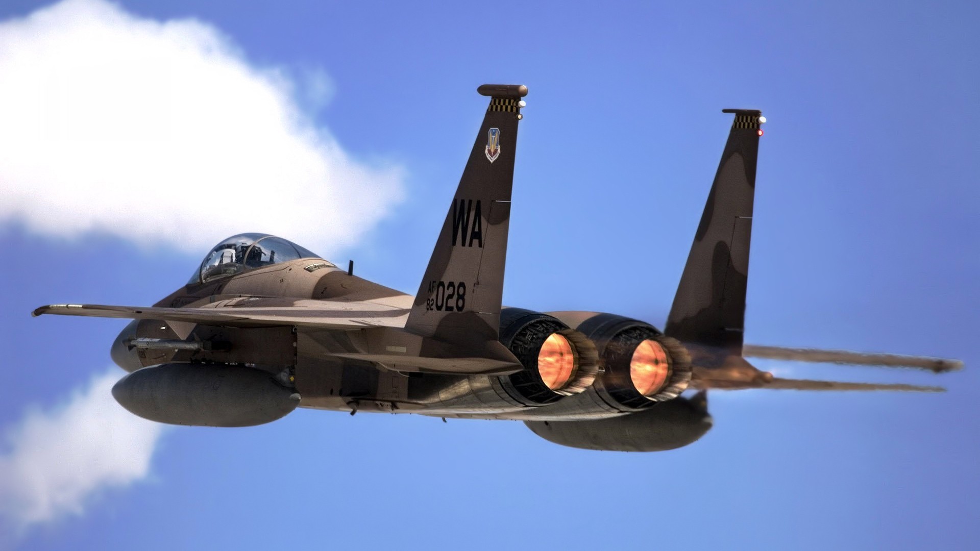 General 1920x1080 air force jet fighter military F-15 Eagle vehicle military aircraft aircraft American aircraft General Dynamics clouds military vehicle afterburner