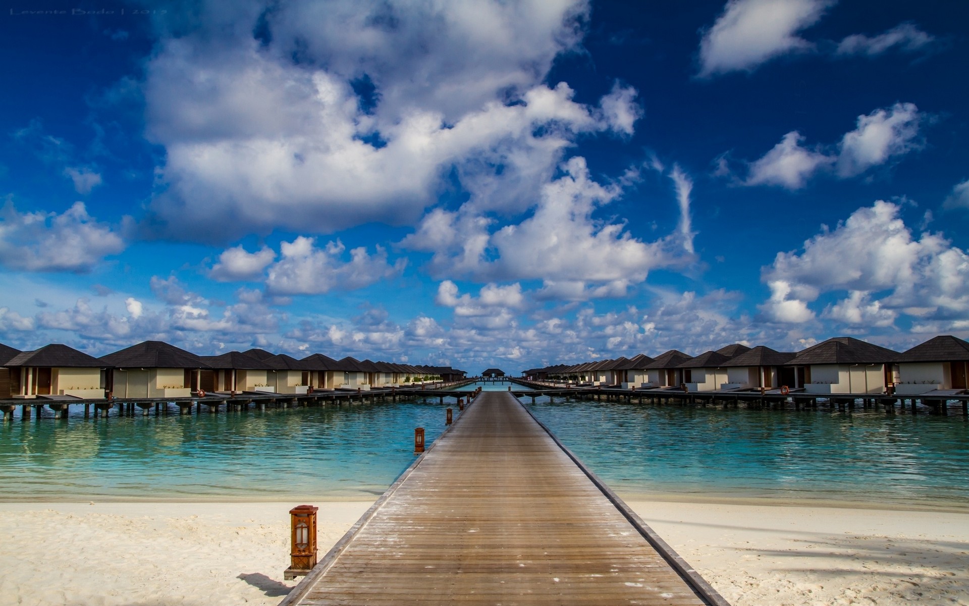 General 1920x1200 beach Maldives resort sea sand clouds sky tropical summer vacation walkway path