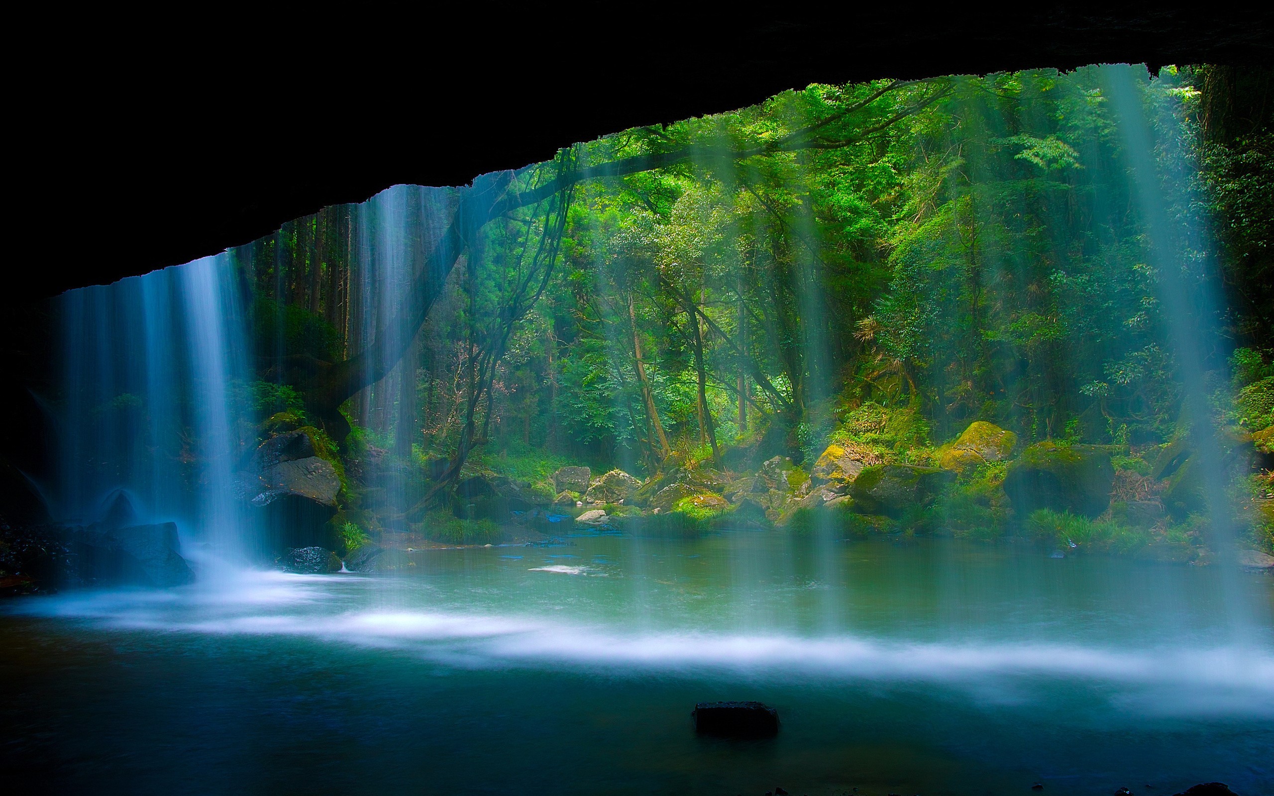 General 2560x1600 nature waterfall river forest water trees outdoors