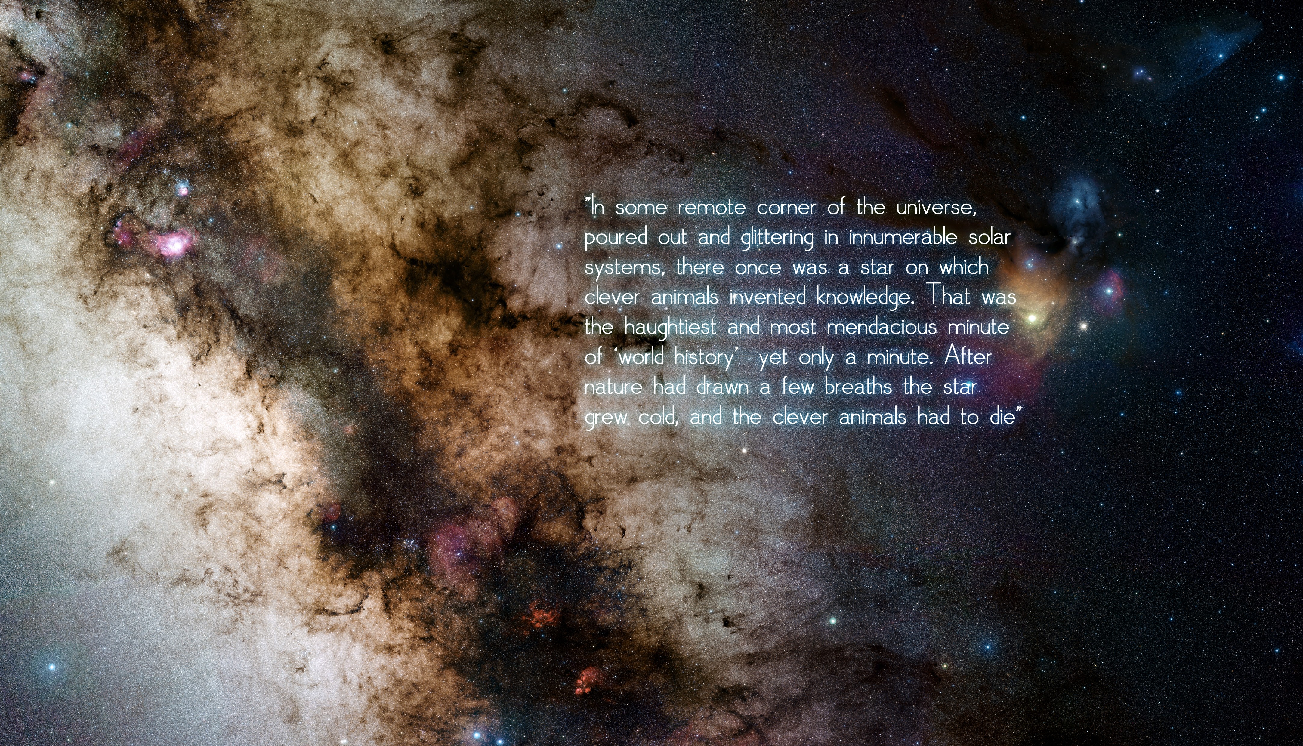 General 4331x2480 universe space stars quote Friedrich Nietzsche philosophy