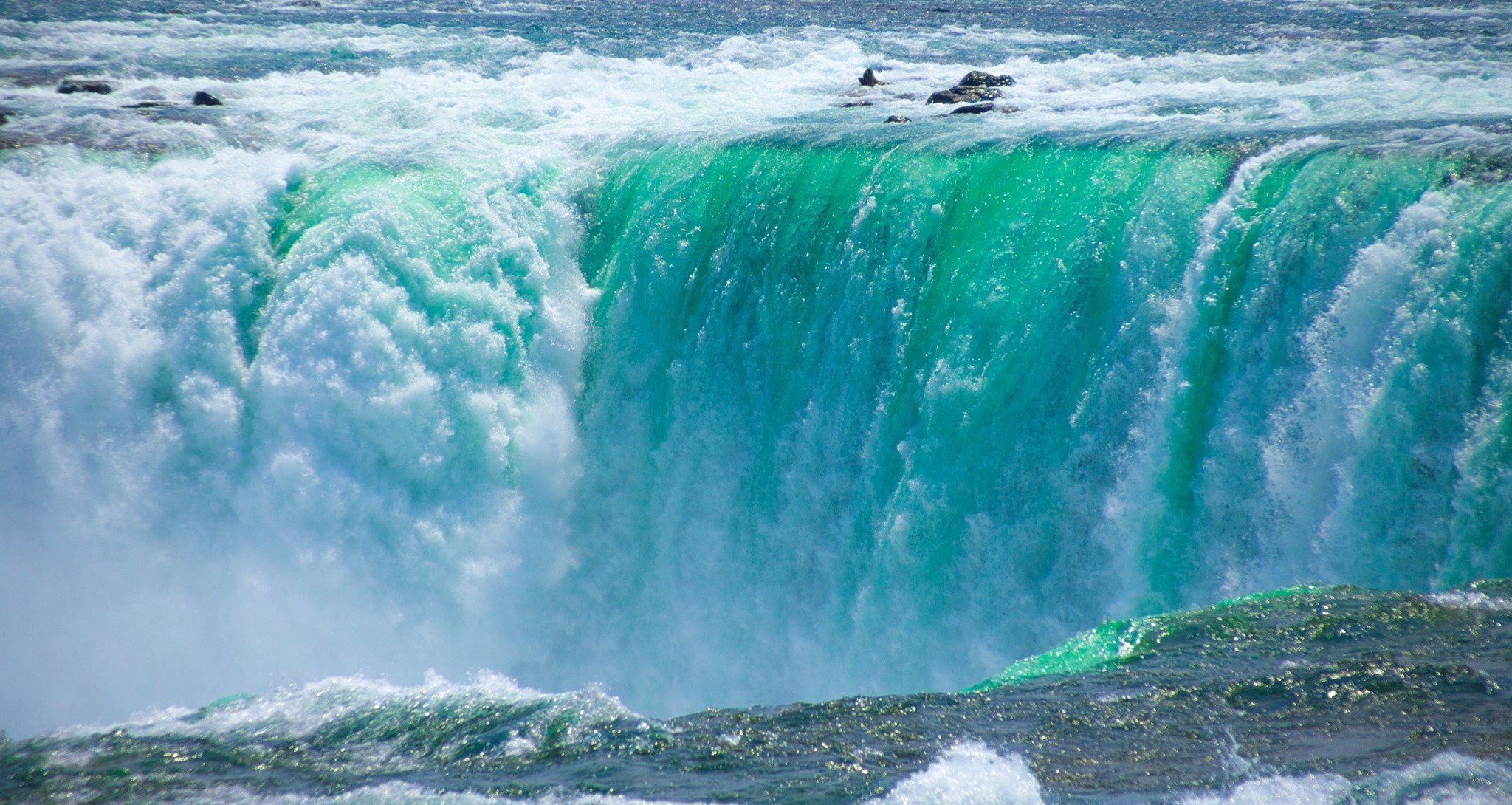 General 2048x1090 water rapids waterfall Canada green white nature river landscape turquoise