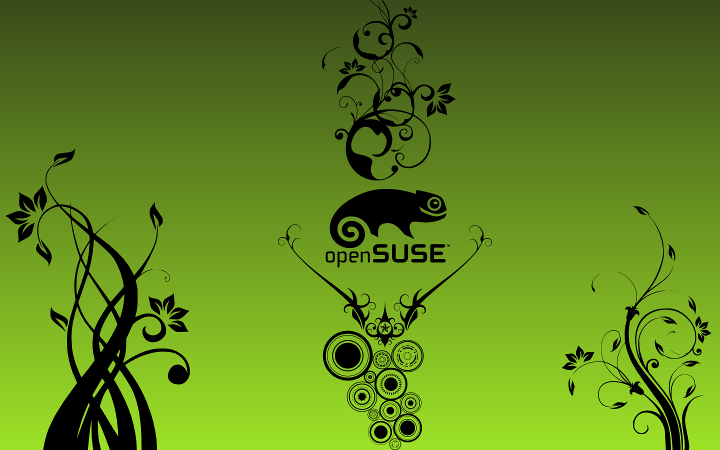General 1440x900 green background plants digital art Suse Linux gradient simple background logo