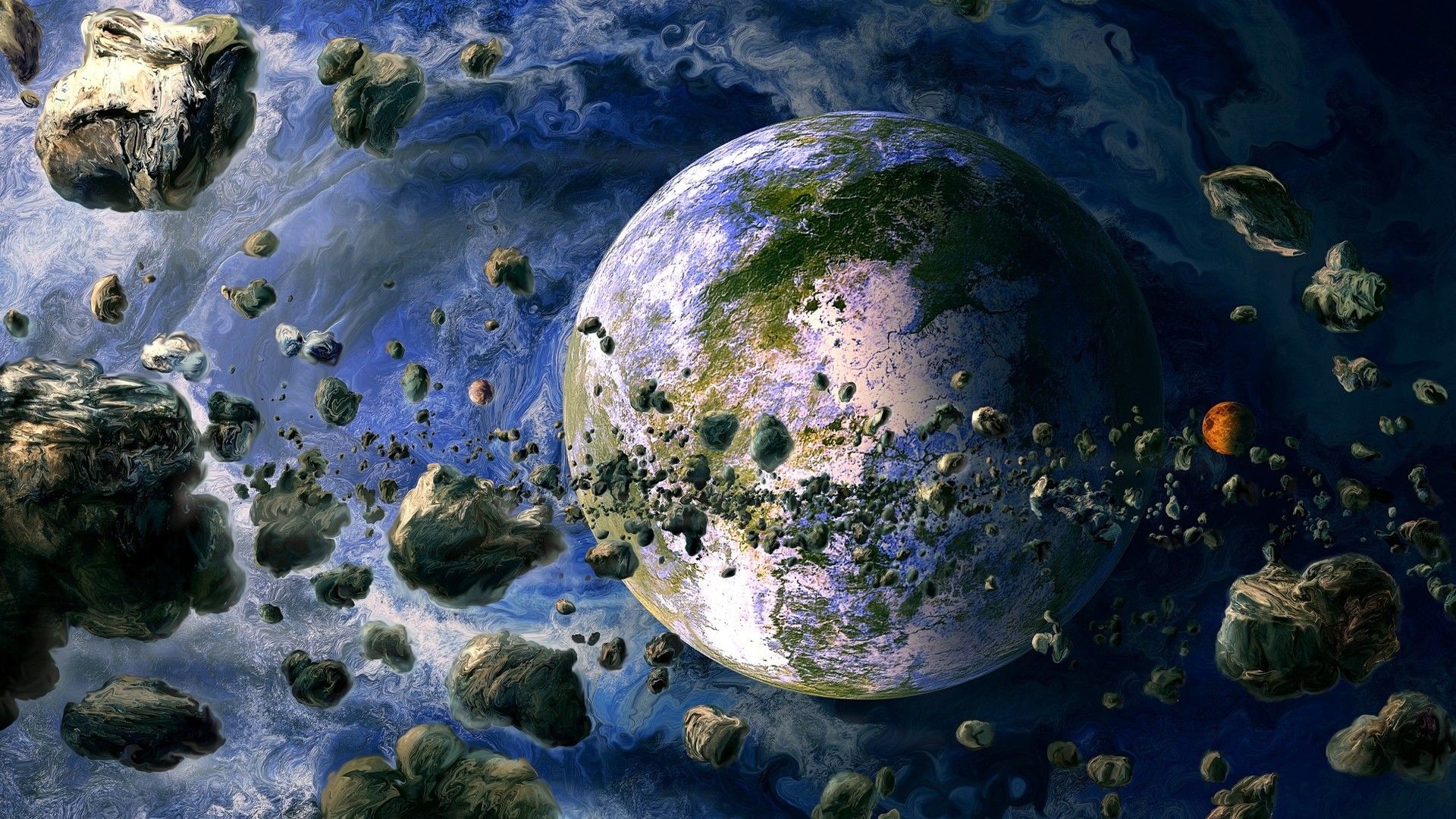 General 1920x1080 Earth space art space digital art planet