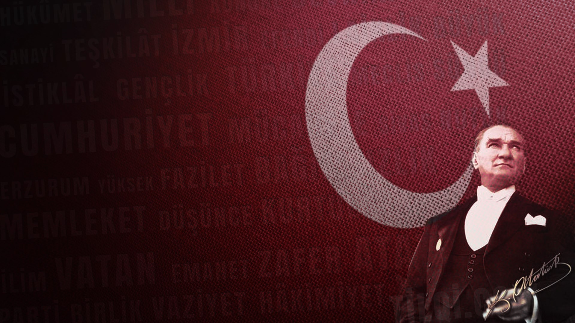 General 1920x1080 Mustafa Kemal Atatürk flag Turkey Turkish world leaders
