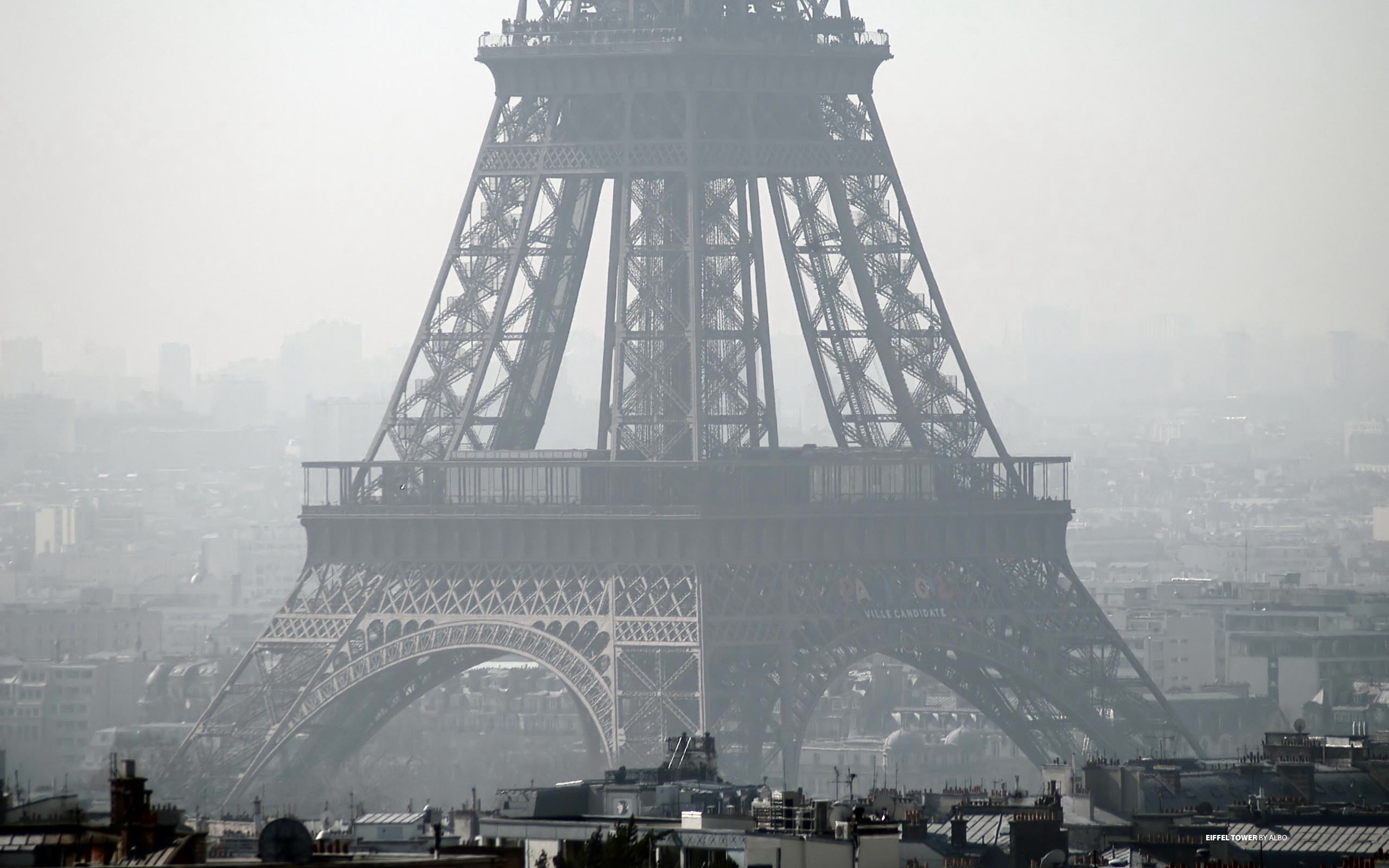 General 2560x1600 mist Eiffel Tower Paris France architecture cityscape landmark Europe