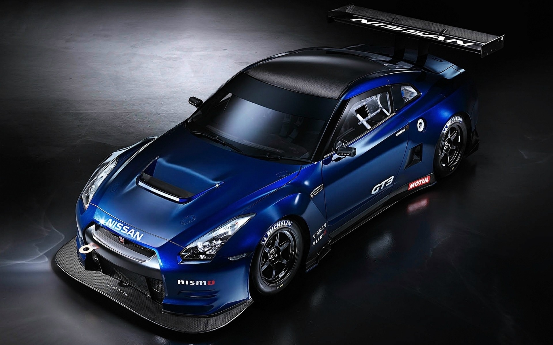 General 1920x1200 Nissan GT-R car Nissan blue cars vehicle bodykit Japanese cars headlights frontal view minimalism simple background