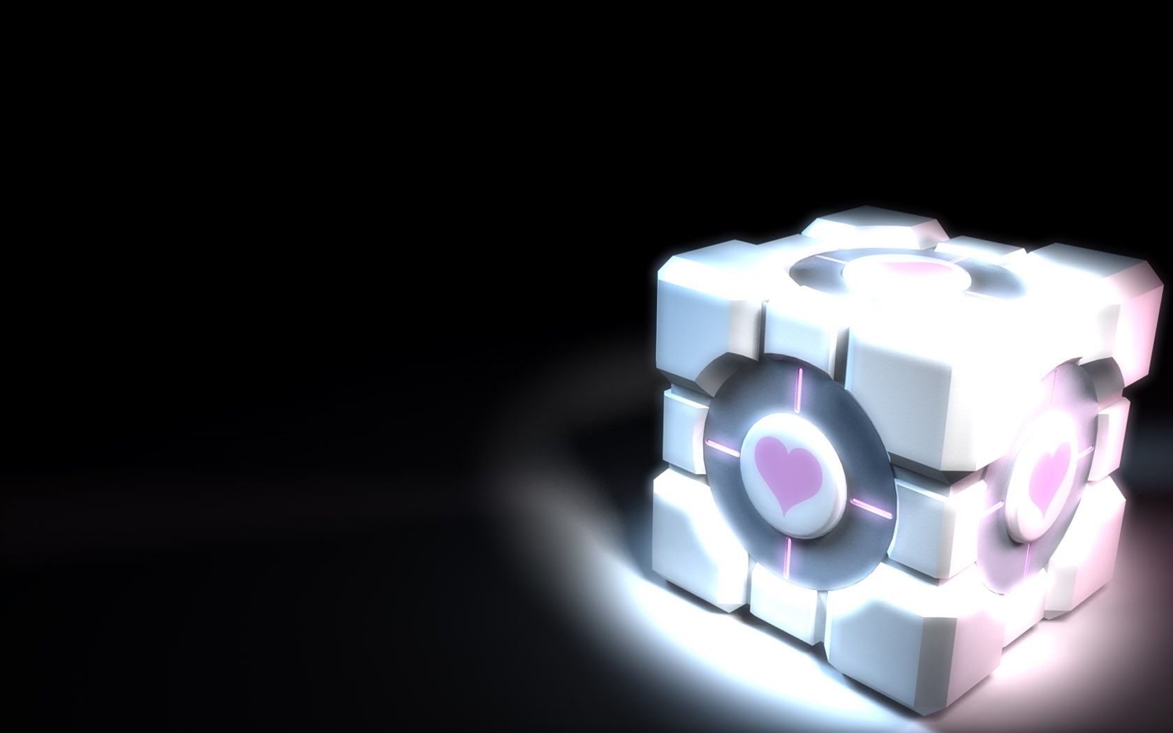 General 1680x1050 Companion Cube Portal (game) video games simple background cube PC gaming video game art 3D Blocks CGI