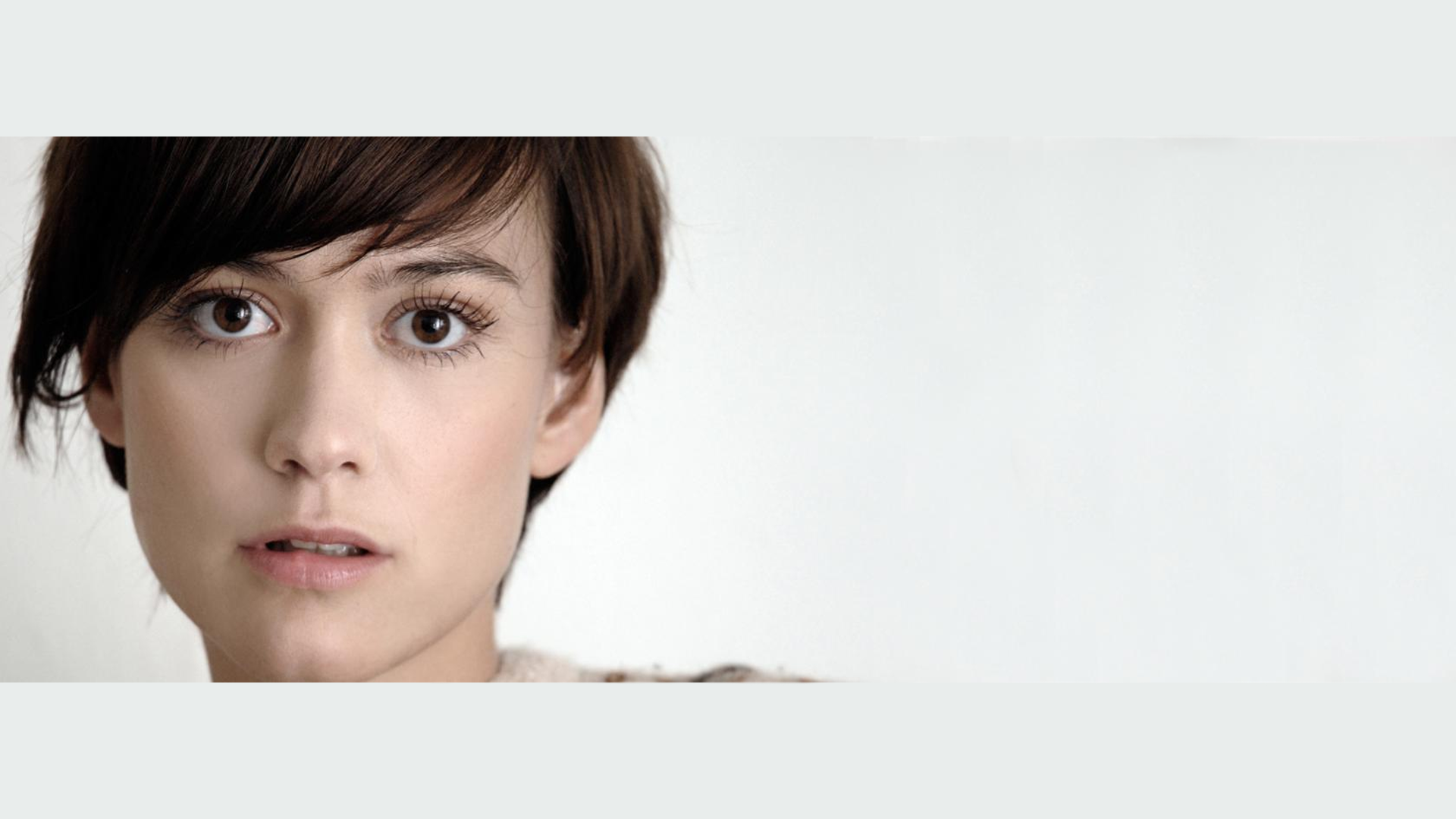 People 1920x1080 short hair brunette women face cropped actress model closeup simple background brown eyes portrait white background
