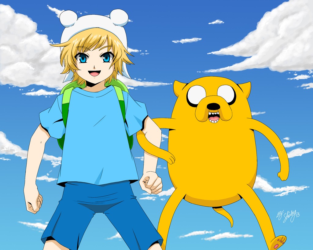 Anime 1024x819 Adventure Time Jake the Dog Finn the Human fan art TV series