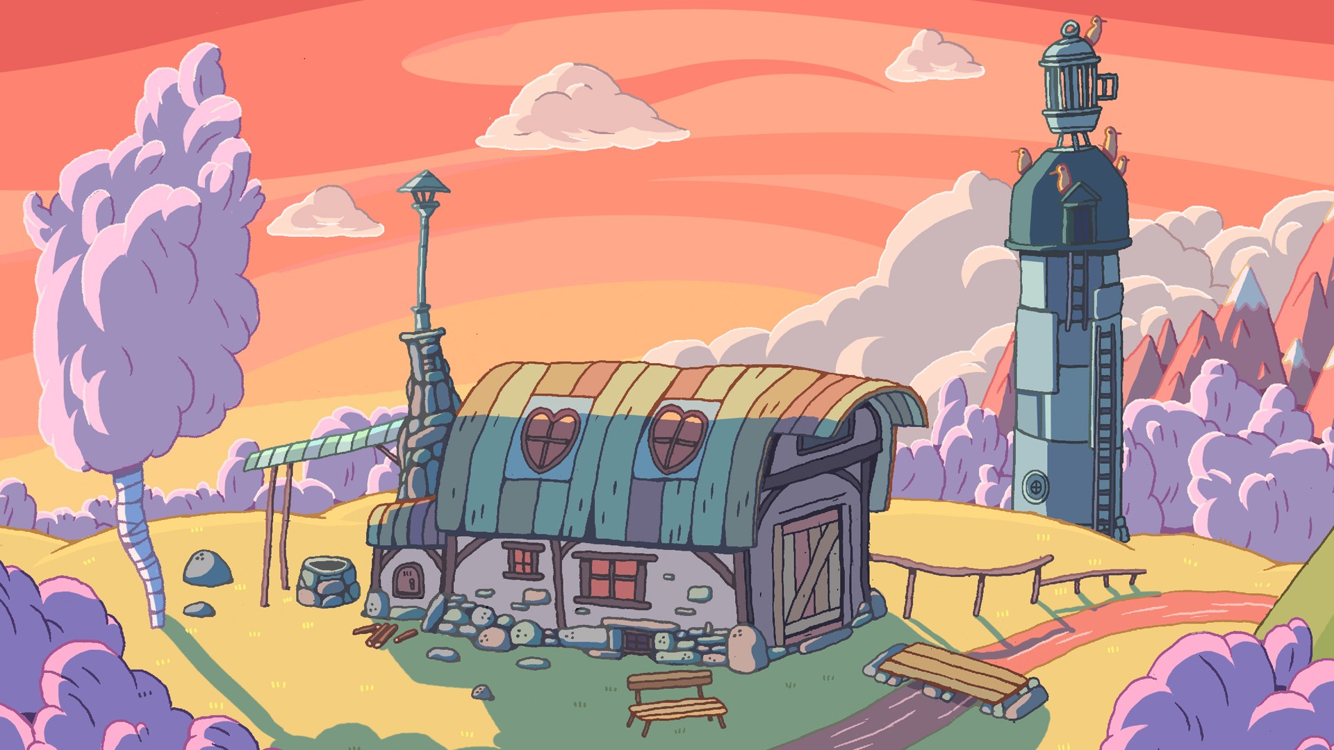 General 1920x1080 Adventure Time landscape cartoon TV series digital art