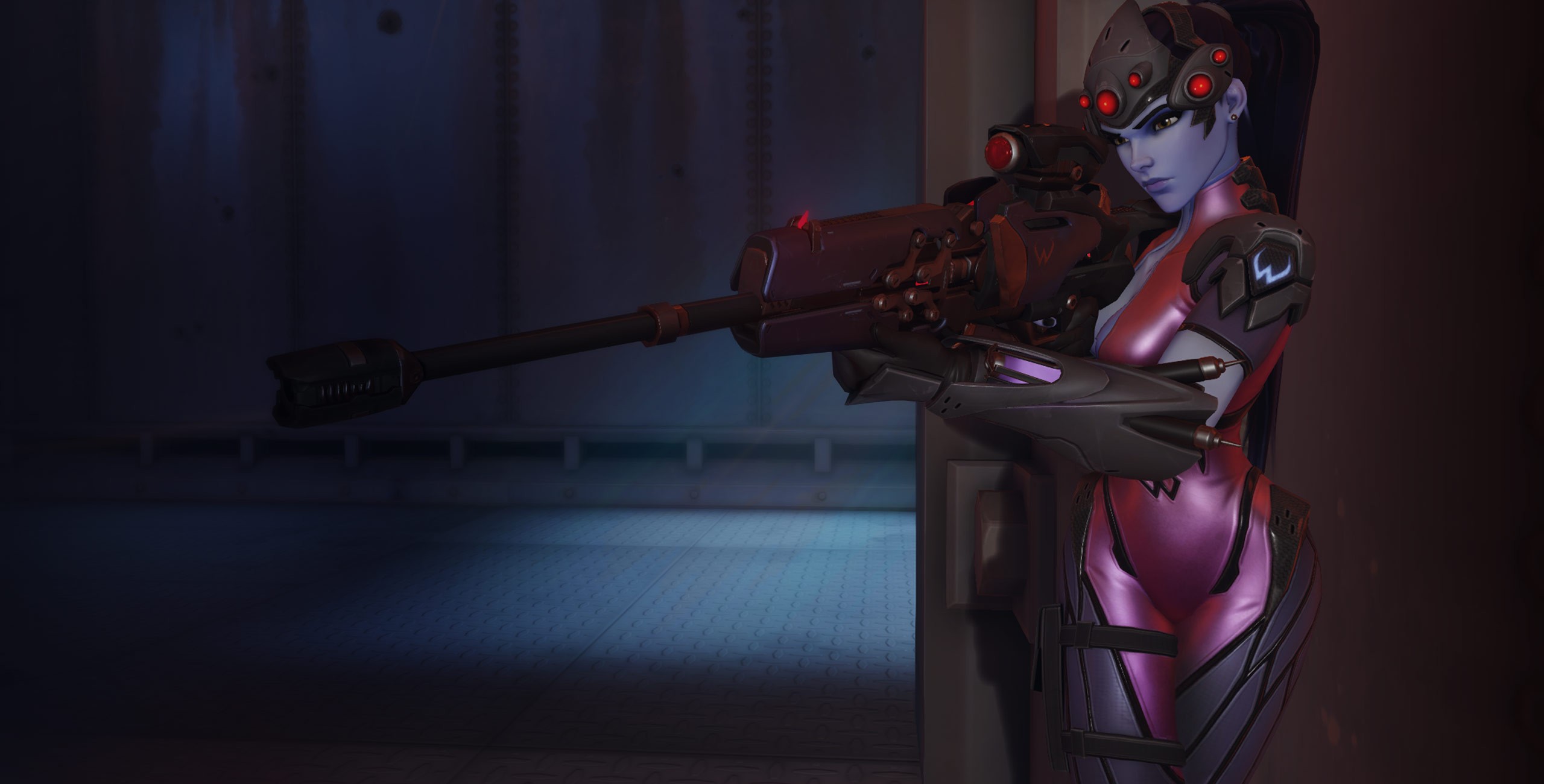 General 2560x1300 Overwatch video games Widowmaker (Overwatch) PC gaming video game art rifles sniper rifle girls with guns aiming video game girls