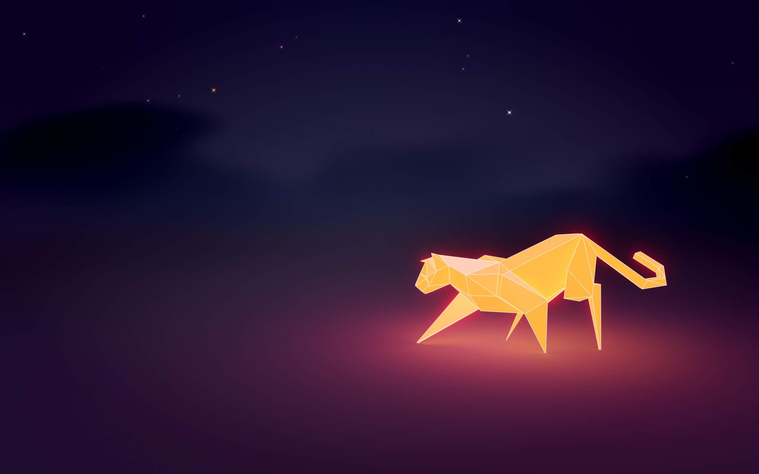 General 2560x1600 cats low poly poly night