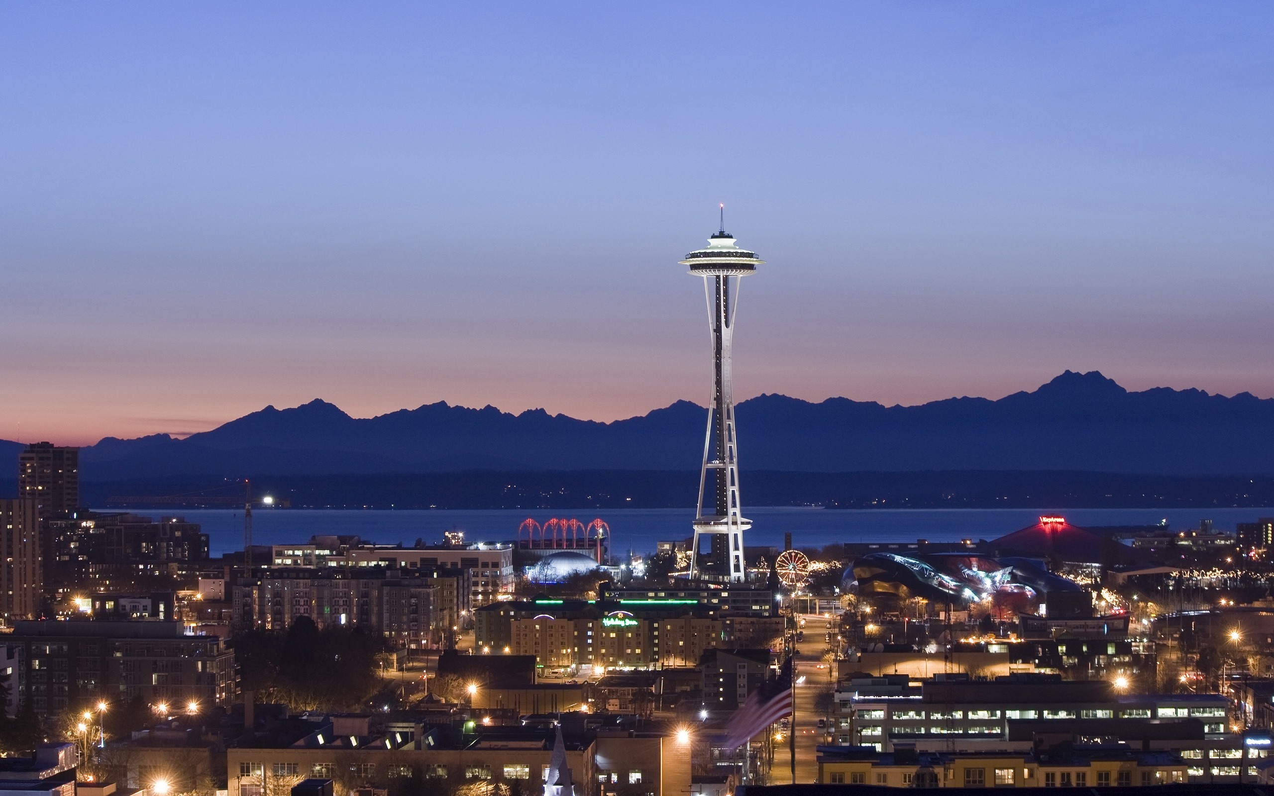 General 2560x1600 Seattle cityscape night Washington (state) USA Space Needle
