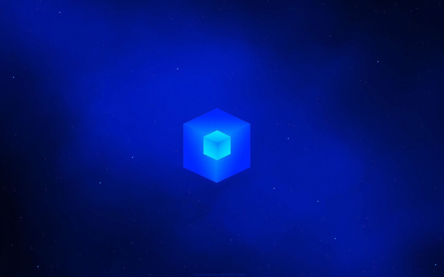 General 1440x900 cube minimalism digital art blue background blue 3D Blocks Fez  video games PC gaming