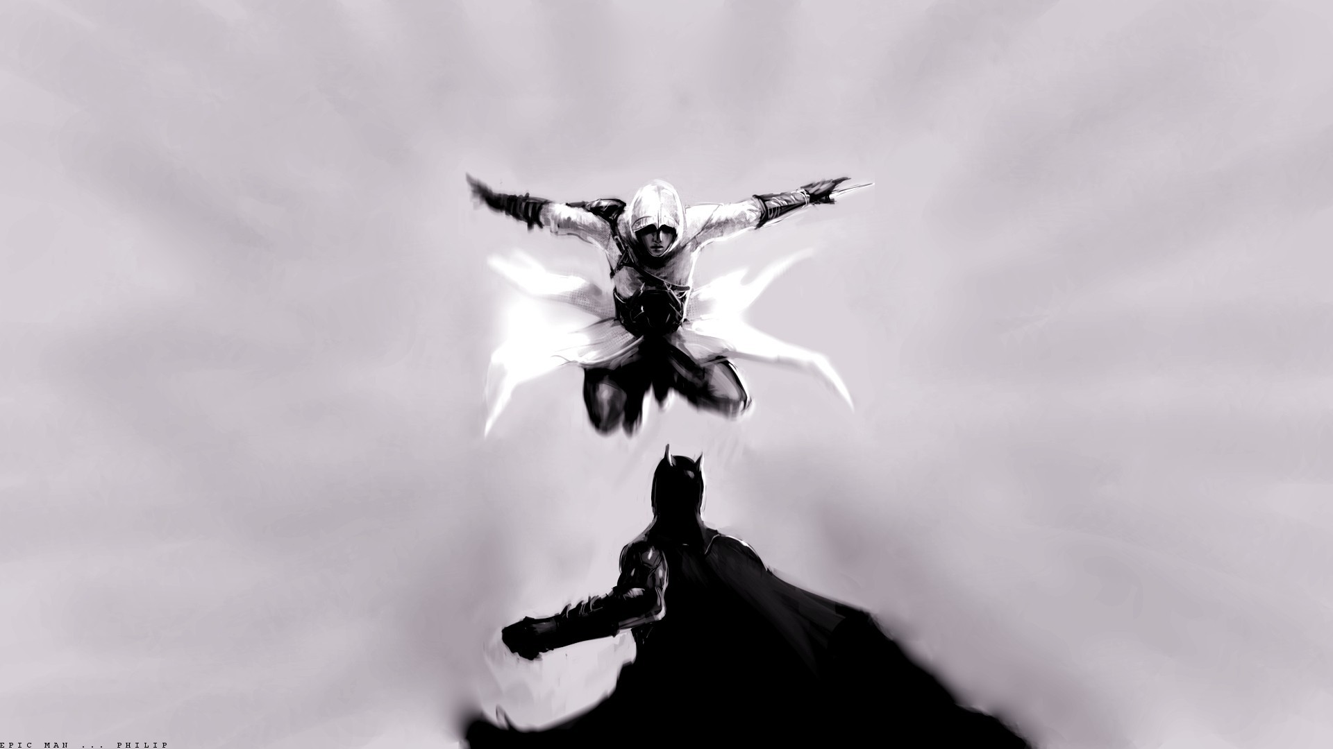 General 1920x1080 Batman Assassin's Creed Altaïr Ibn-La'Ahad crossover video game characters