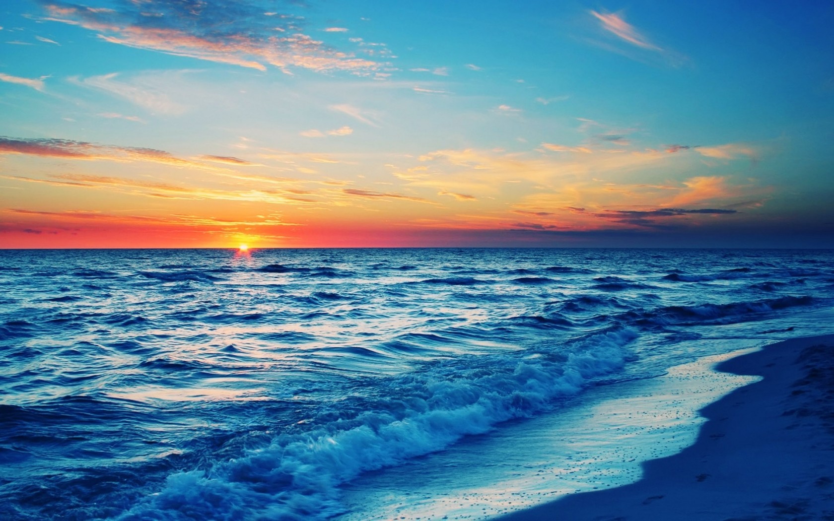 General 1680x1050 beach sunset coast sea sky Sun horizon outdoors water