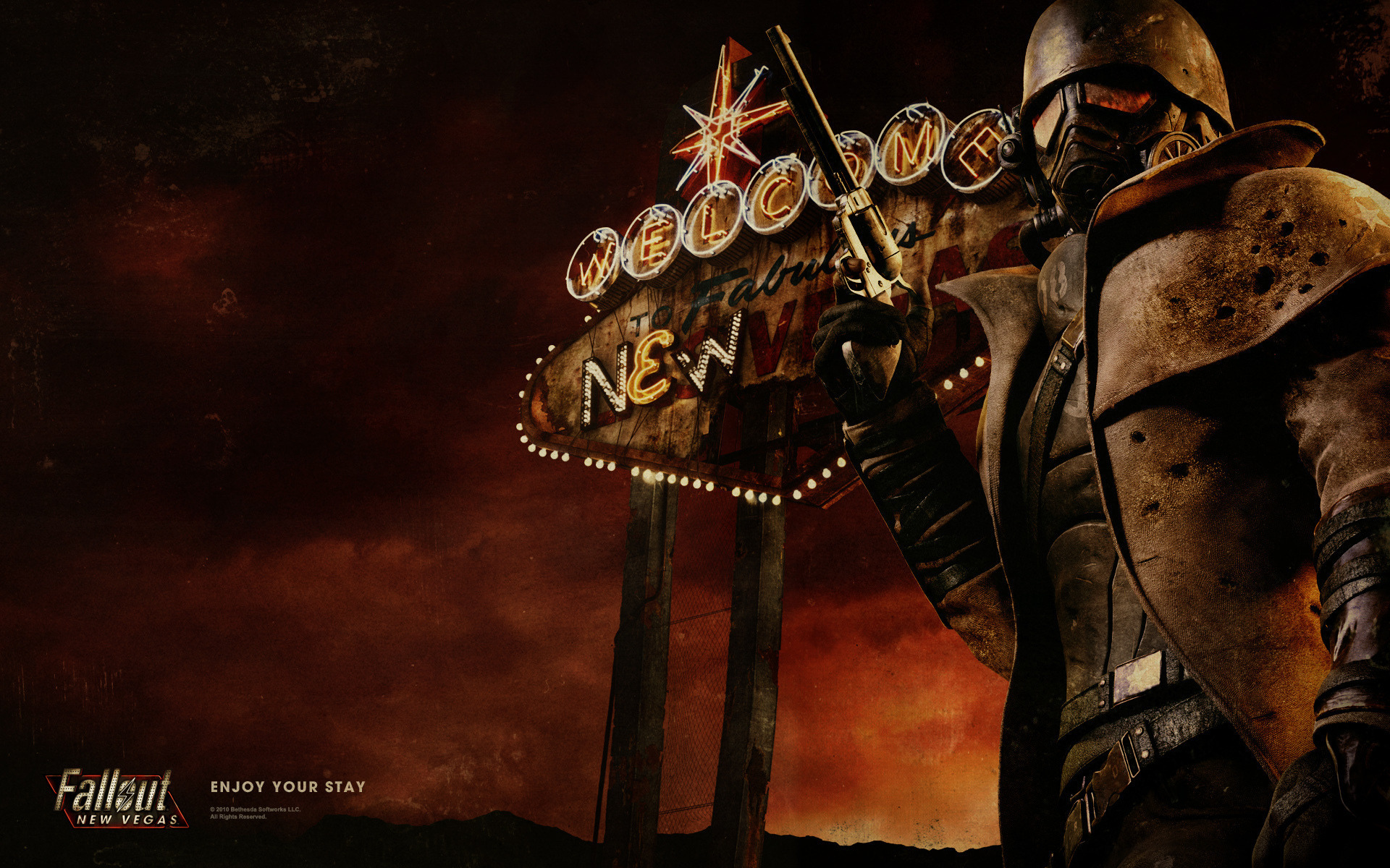 General 1920x1200 Fallout: New Vegas video games gun apocalyptic helmet digital art obsidian New California Republic NCR Bethesda Softworks science fiction revolver weapon video game art PC gaming Obsidian Entertainment