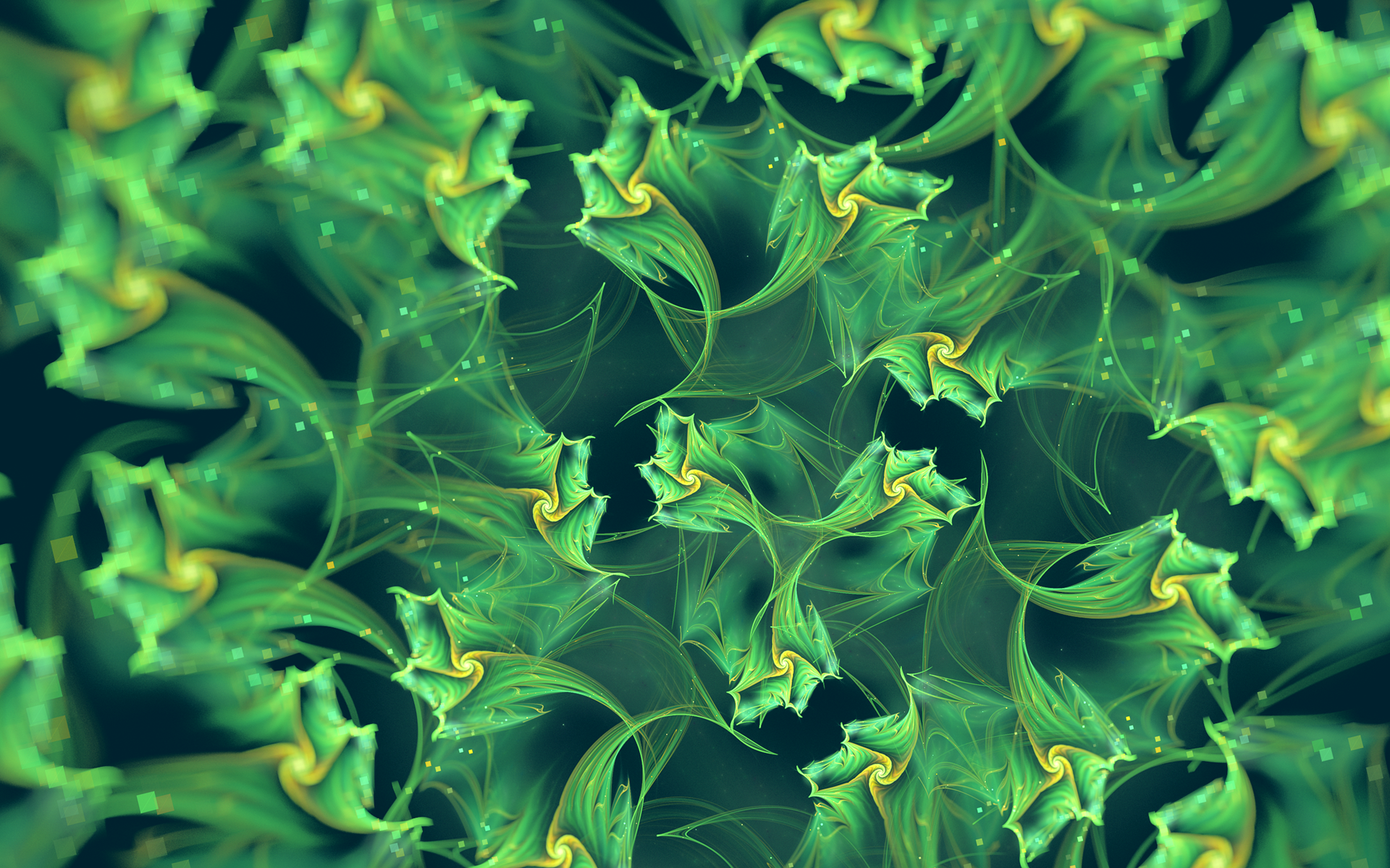 General 1920x1200 abstract fractal digital art green DeviantArt shapes swirls