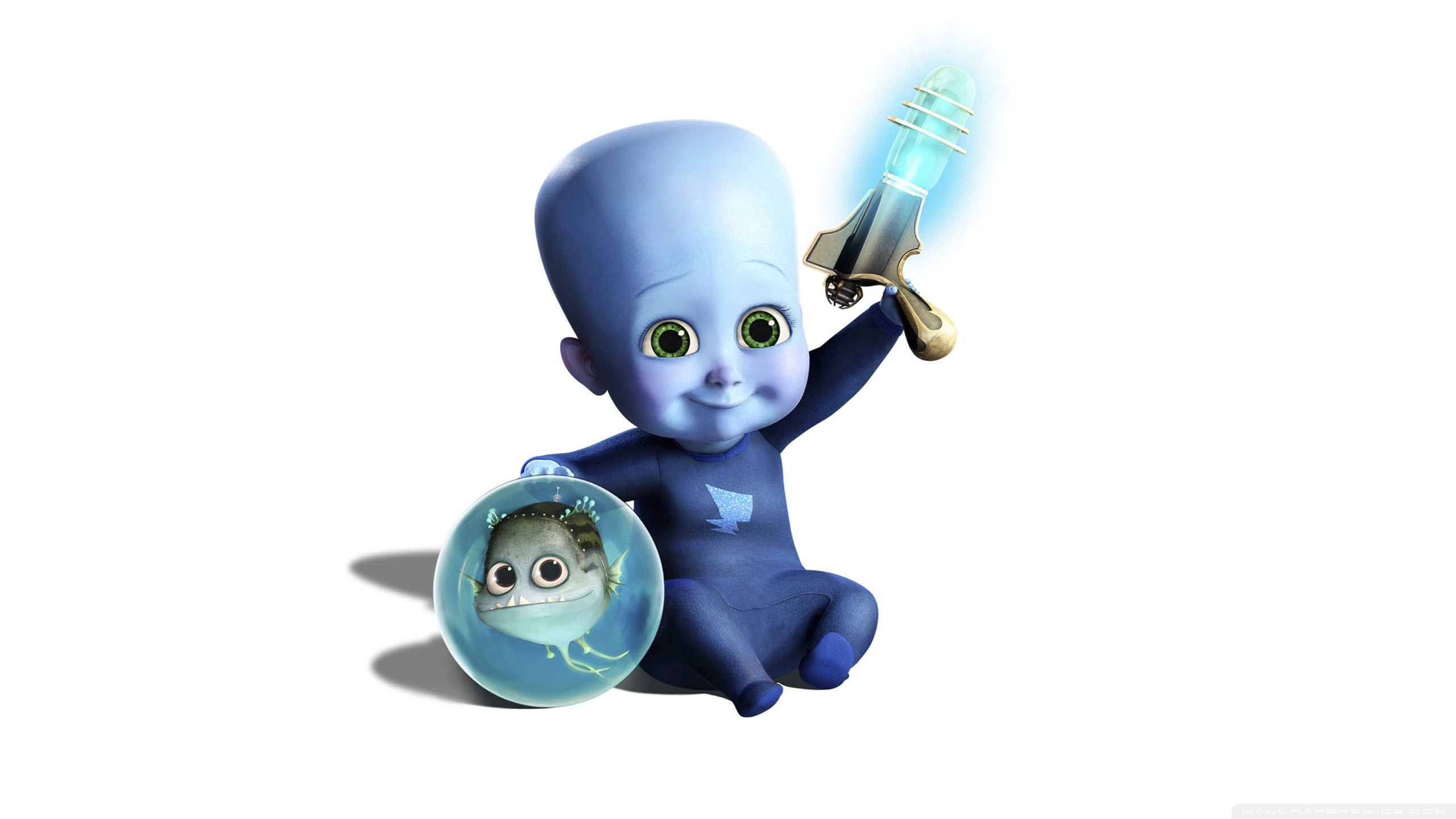 General 2560x1440 Megamind movies animated movies 2010 (Year) digital art simple background