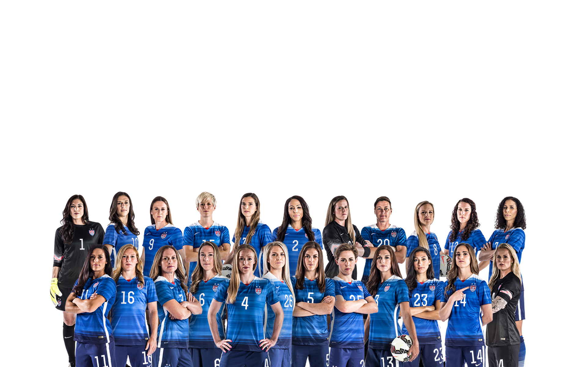 People 1920x1200 soccer women USA athletes footballers simple background US Women's National Team Hope Solo sport white background arms crossed standing group of women soccer girls