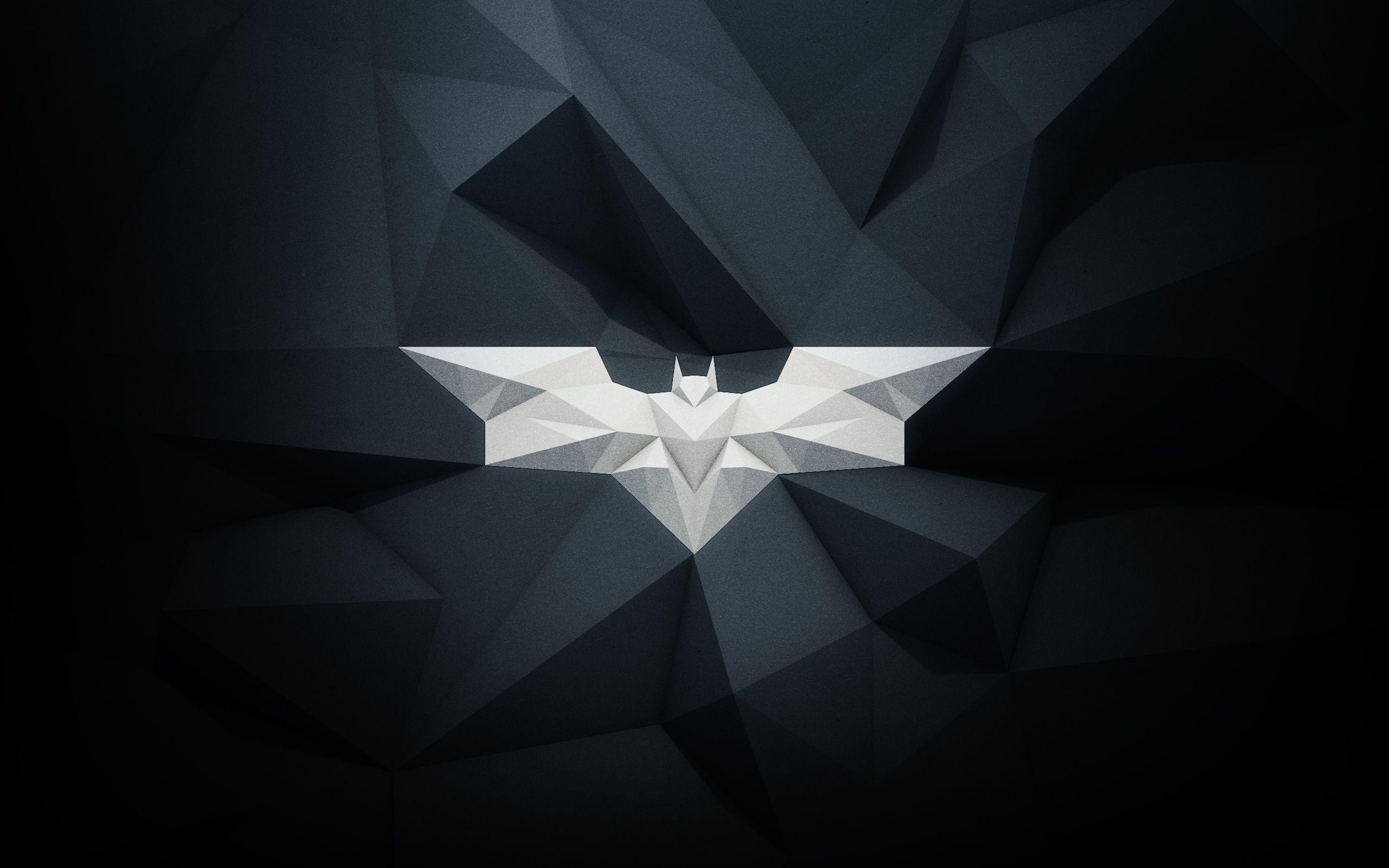 General 2560x1600 Batman The Dark Knight Rises low poly comics Batman logo black polygon art