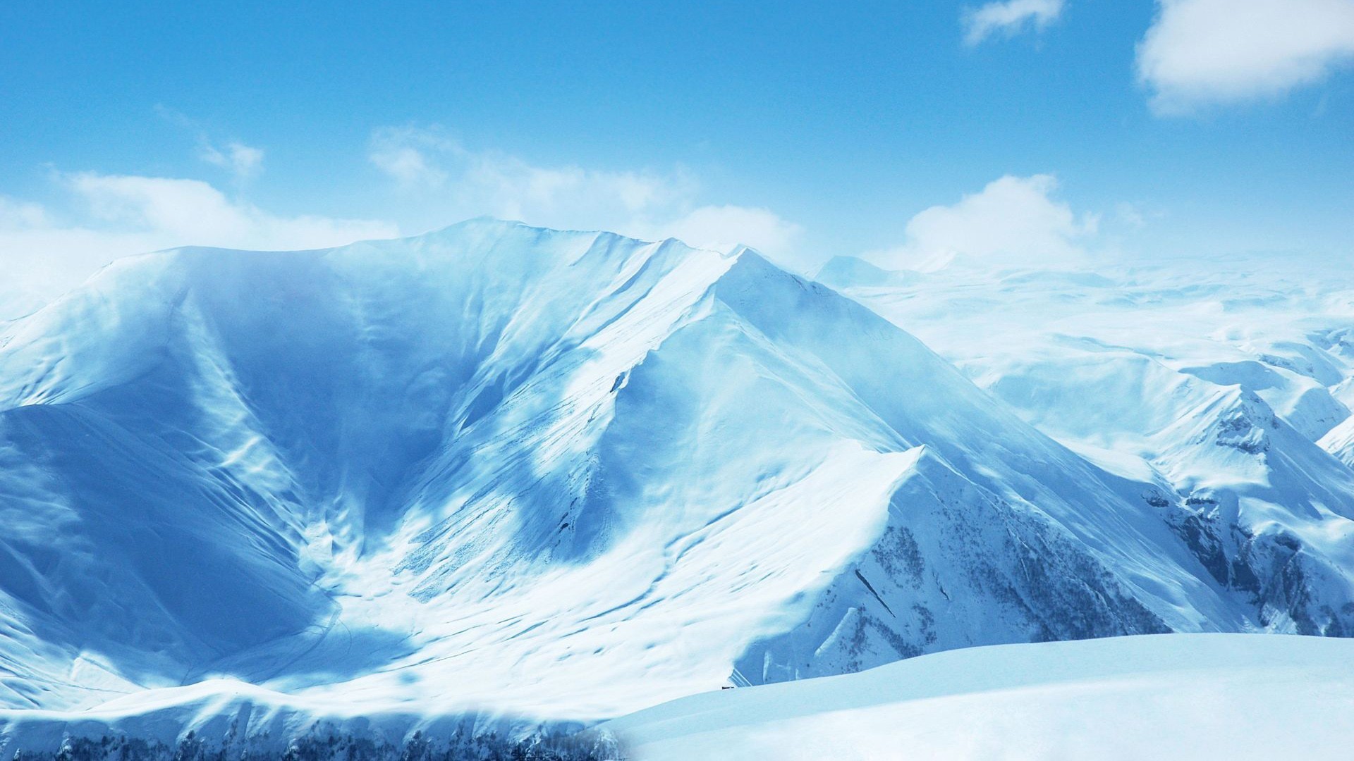 General 1920x1080 mountains snow cold white blue nature cyan sky clear sky