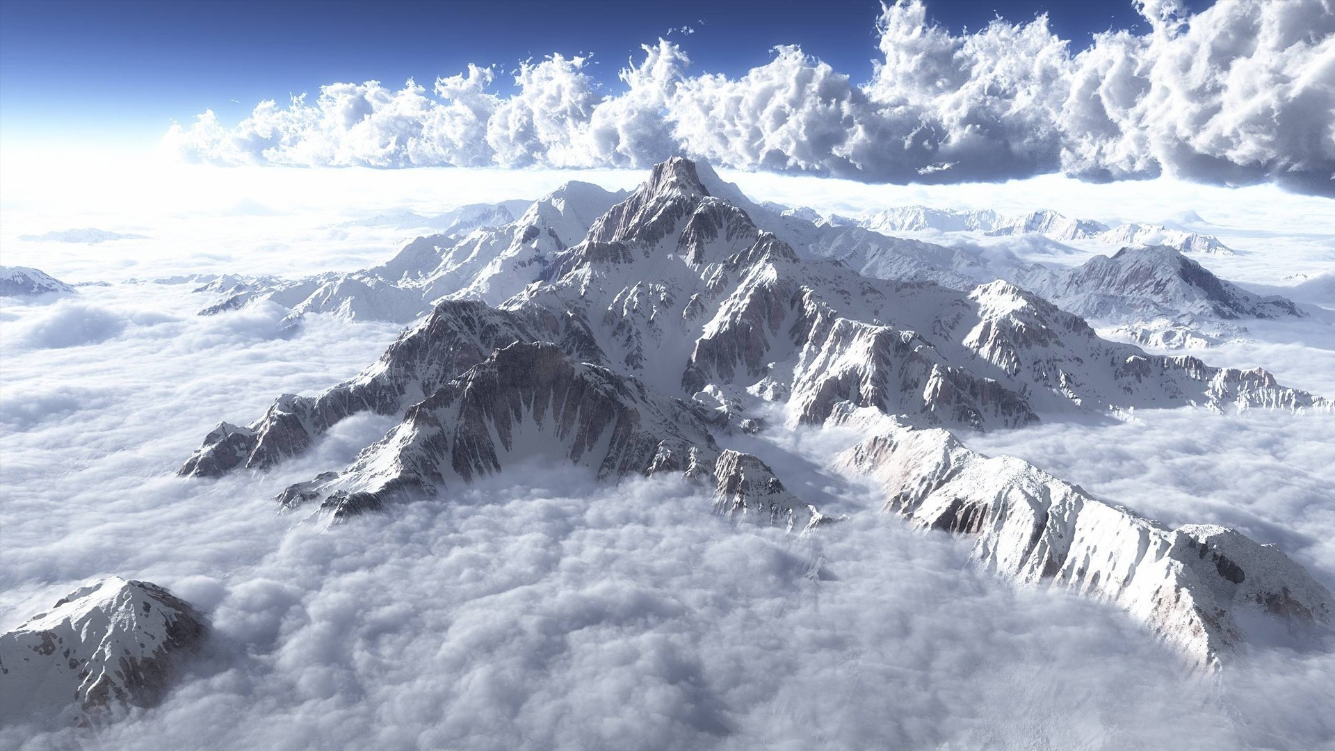 General 1920x1080 mountains clouds snow landscape nature snowy mountain snowy peak