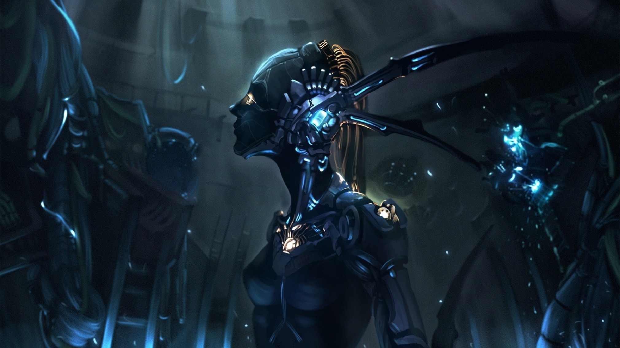 General 2020x1136 artwork digital art robot cyborg futuristic women CGI science fiction