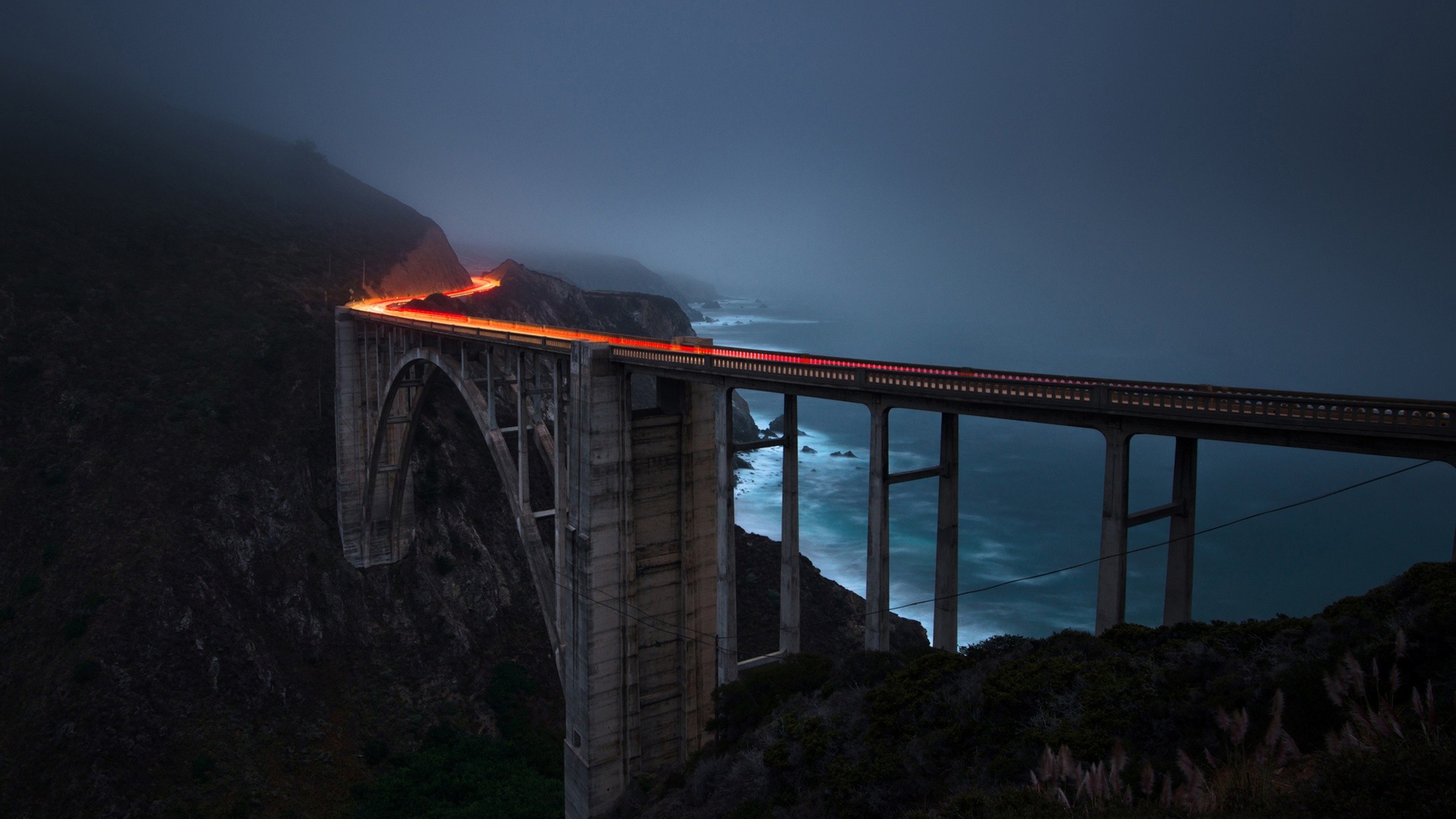 General 2200x1238 bridge mist long exposure coast sea outdoors Bixby Creek Bridge USA California