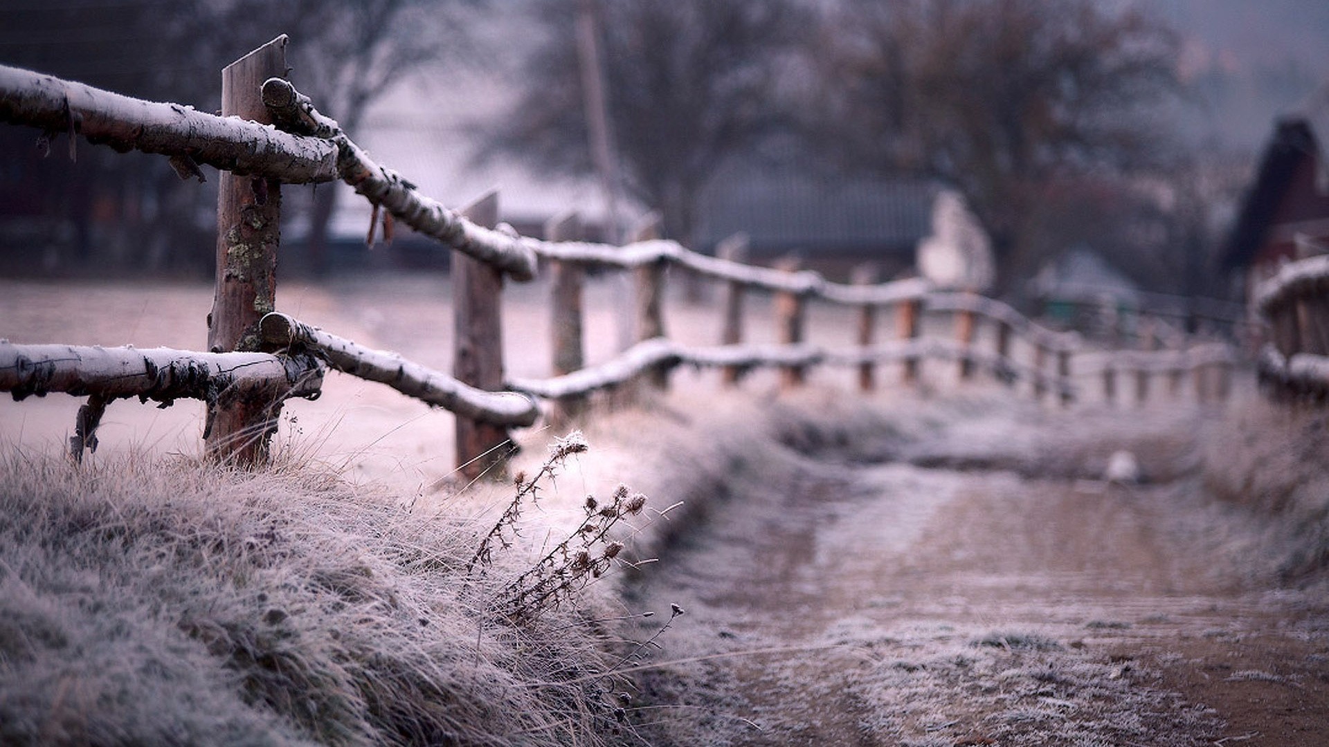 General 1920x1080 outdoors village fence cold ice winter