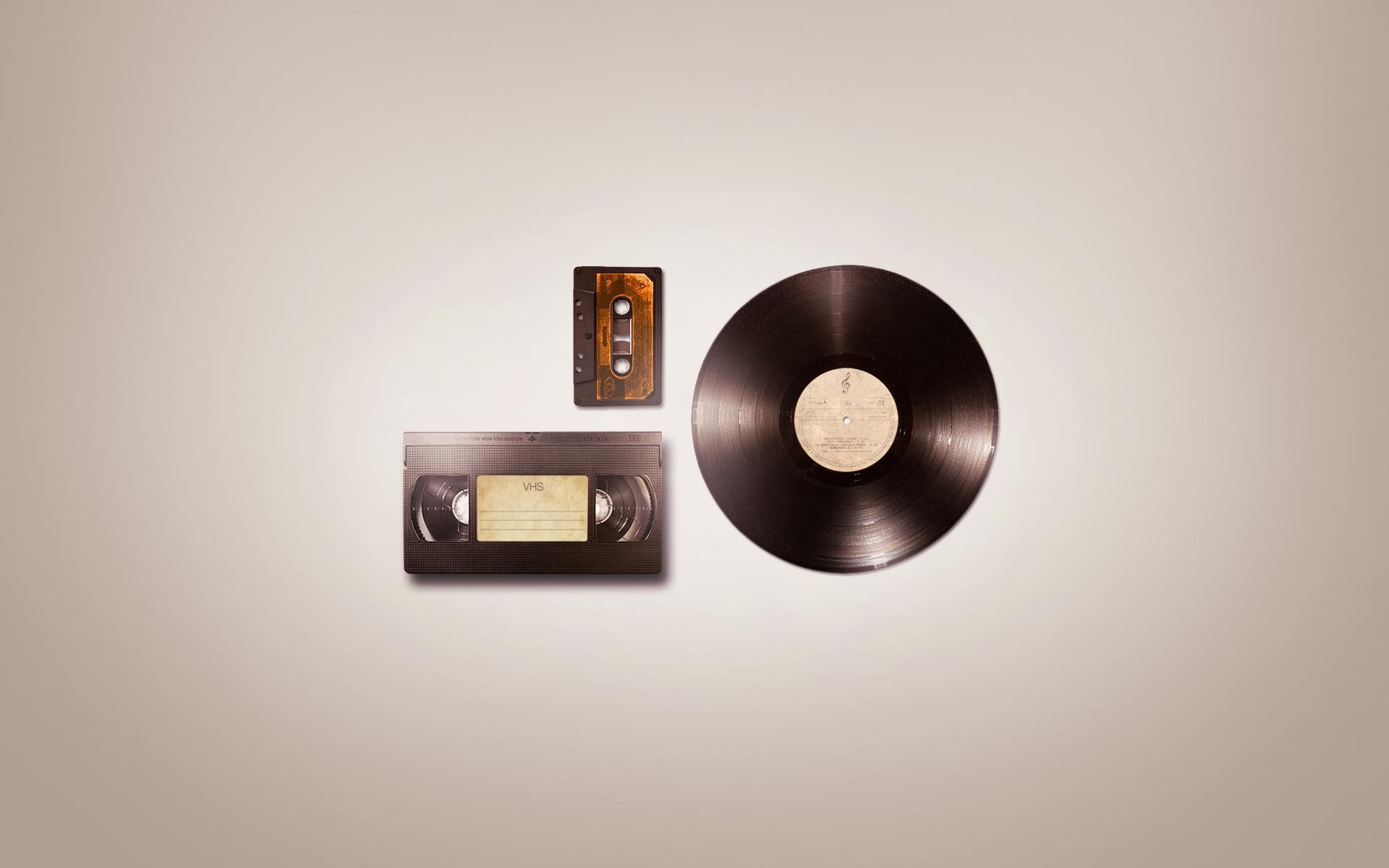General 1920x1200 cassette vinyl VHS audio music minimalism simple background vintage flat lay