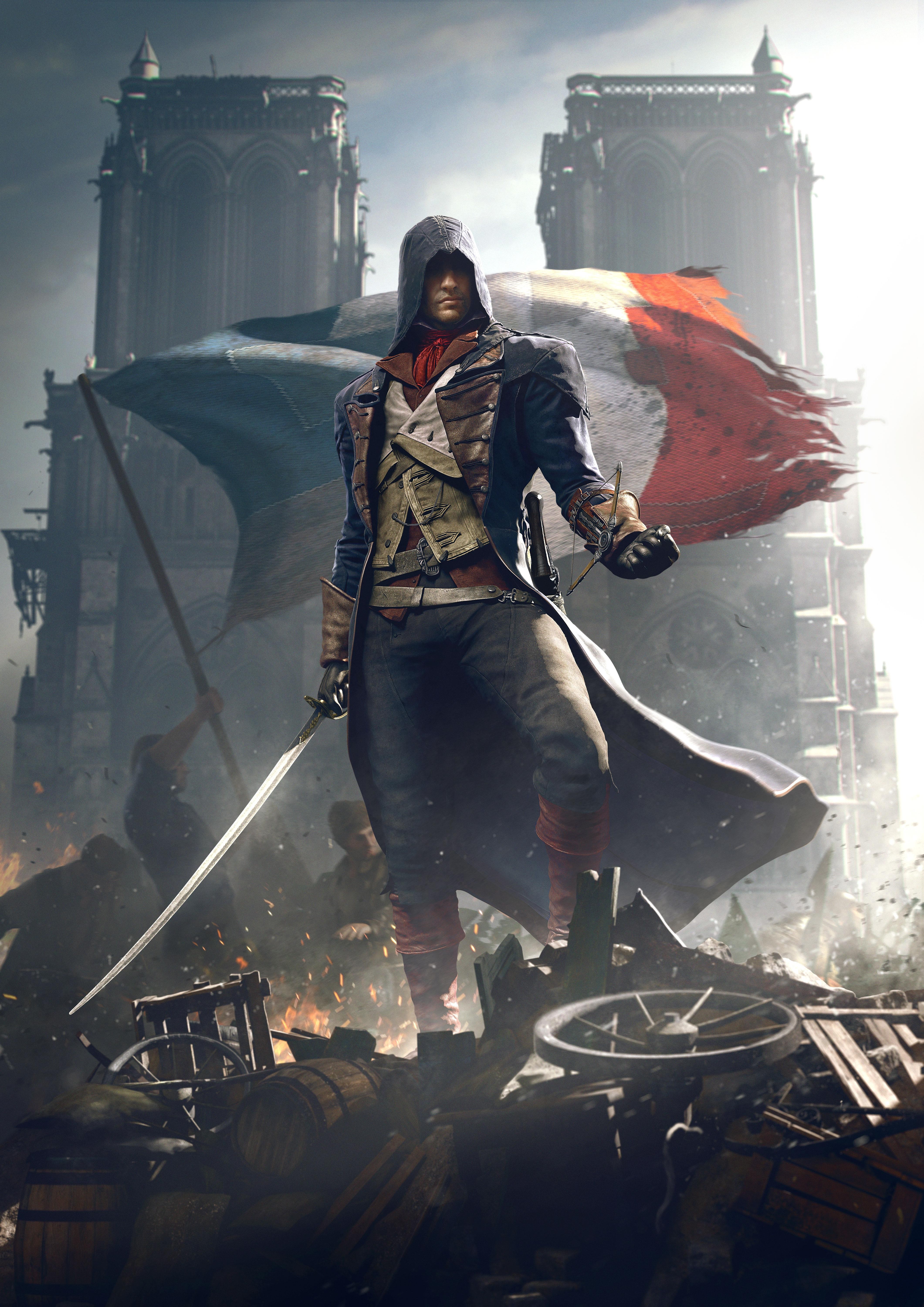 General 4242x6000 Assassin's Creed Assassin's Creed:  Unity video game art video games flag PC gaming sword video game men Ubisoft