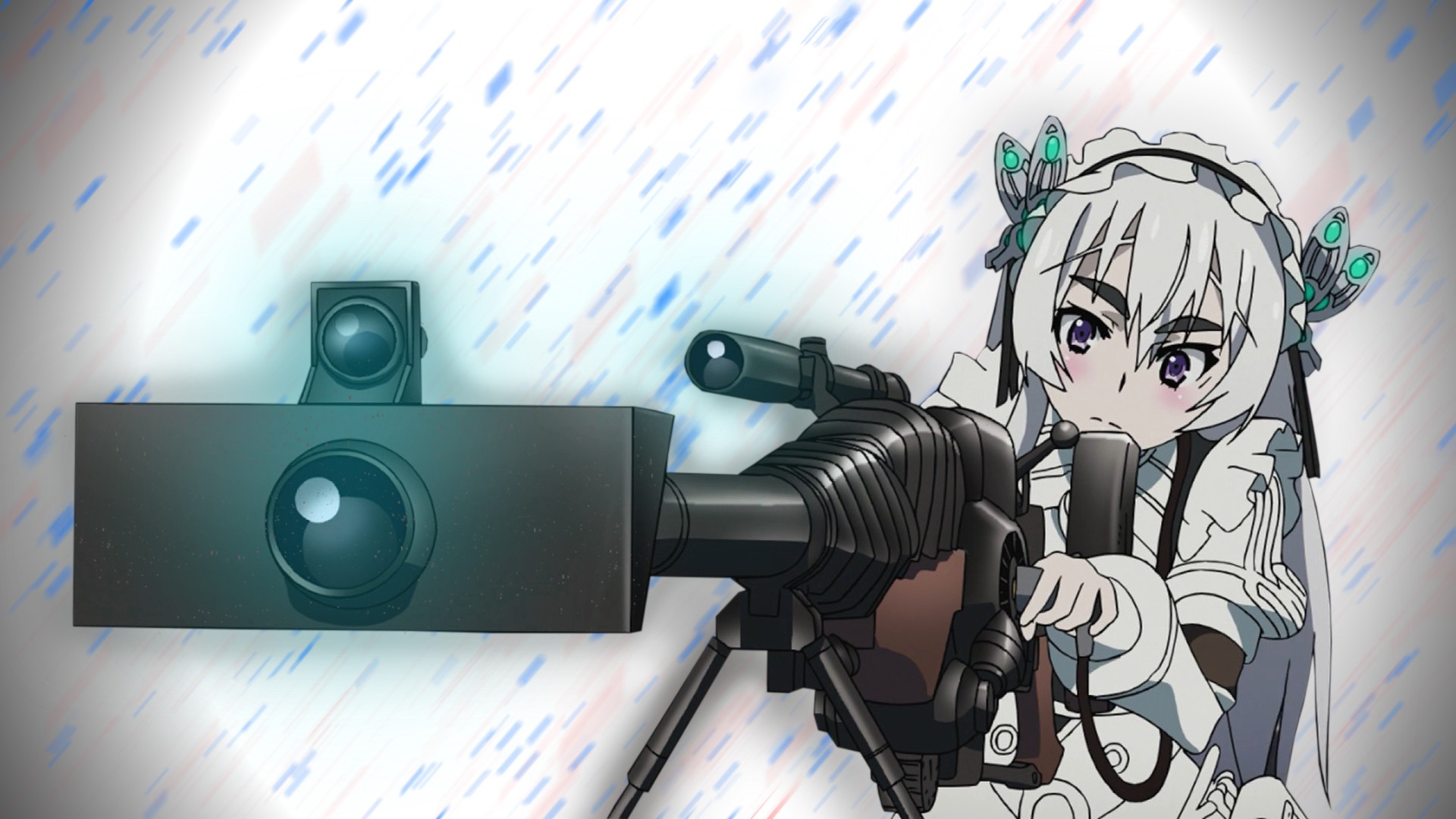 Anime 1920x1080 anime girls rifles gun Hitsugi no Chaika Chaika Trabant girls with guns weapon purple eyes